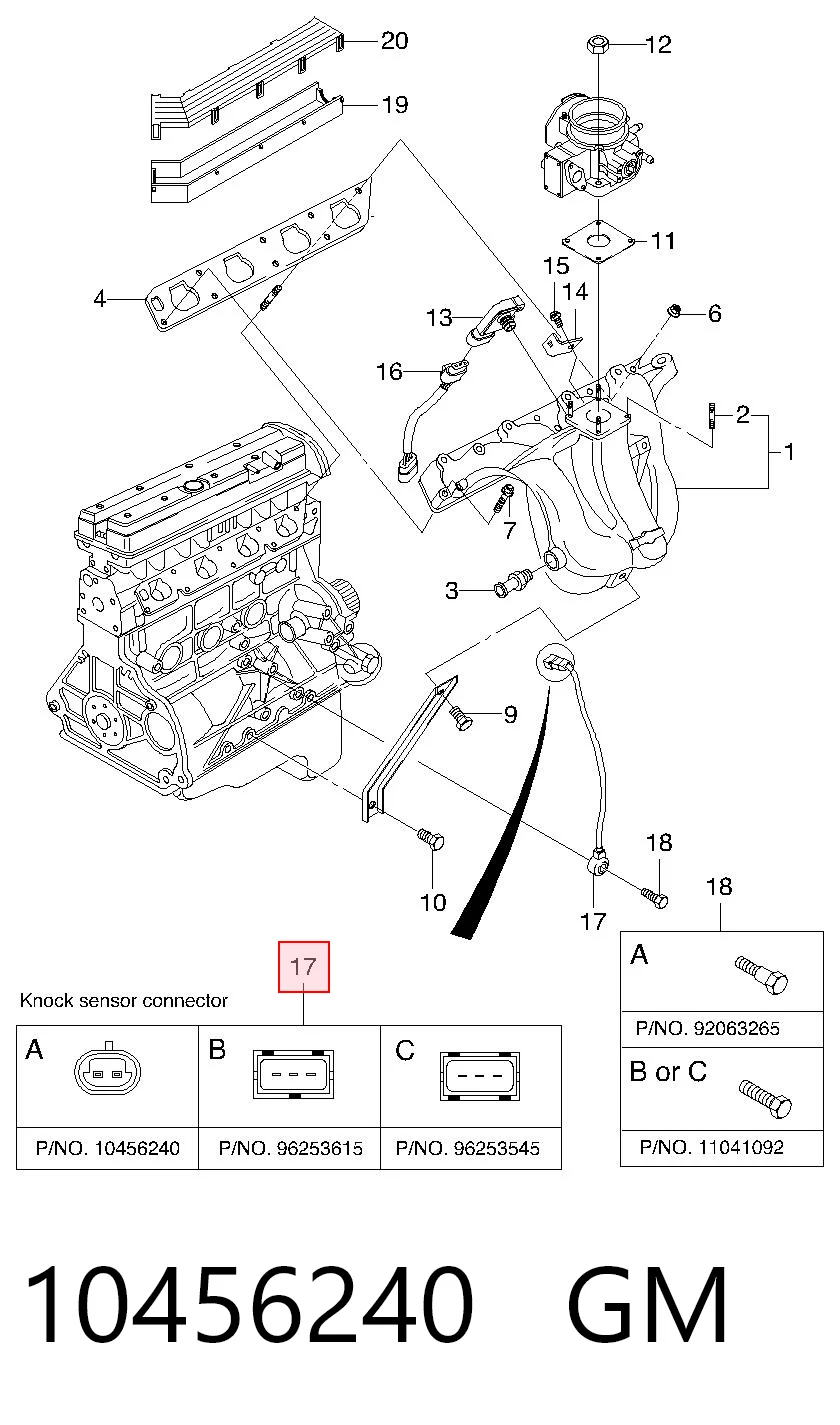 Sensor de detonacion 8104566690 Isuzu