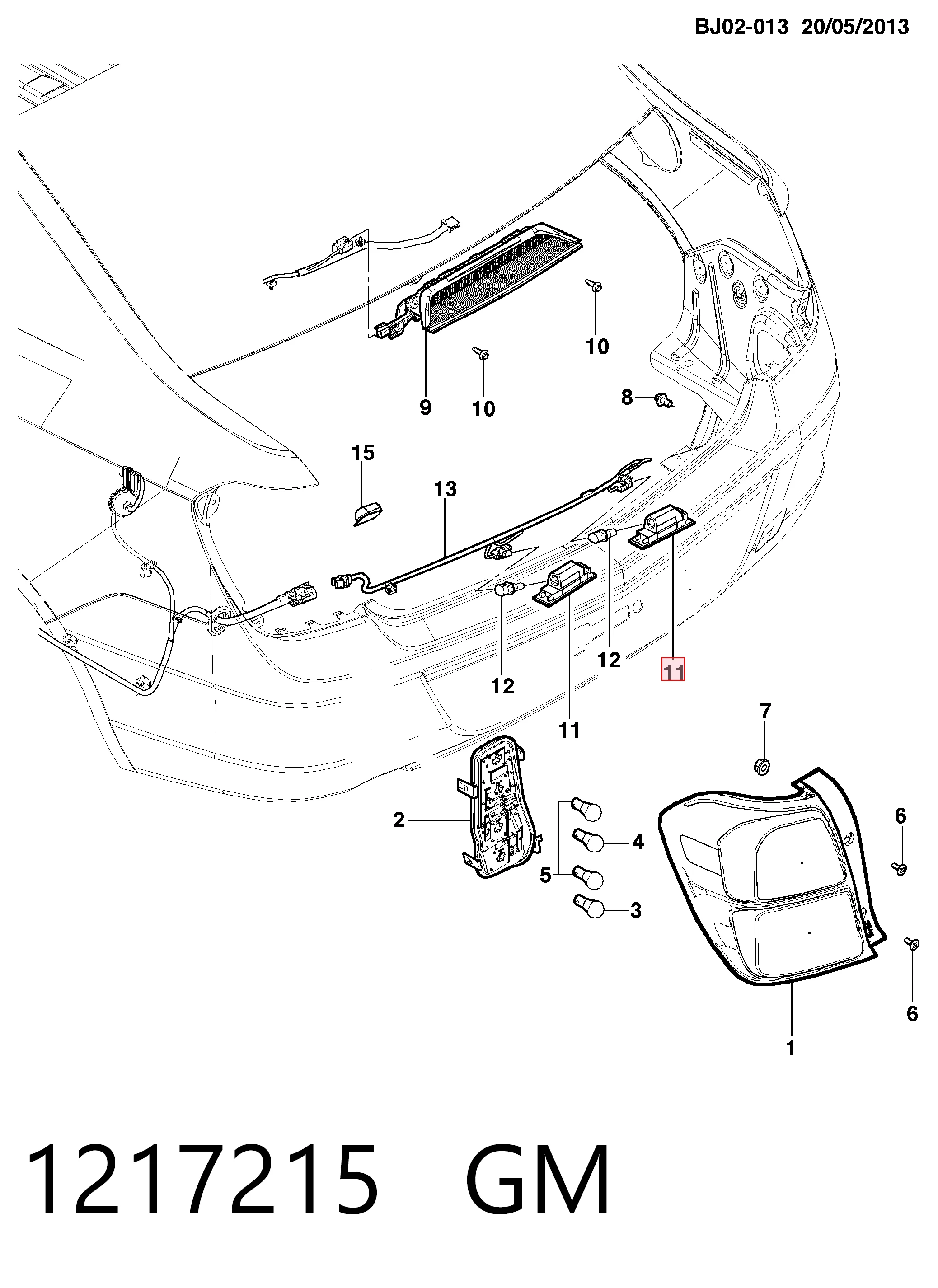 Luz de matricula para Opel Vectra C 