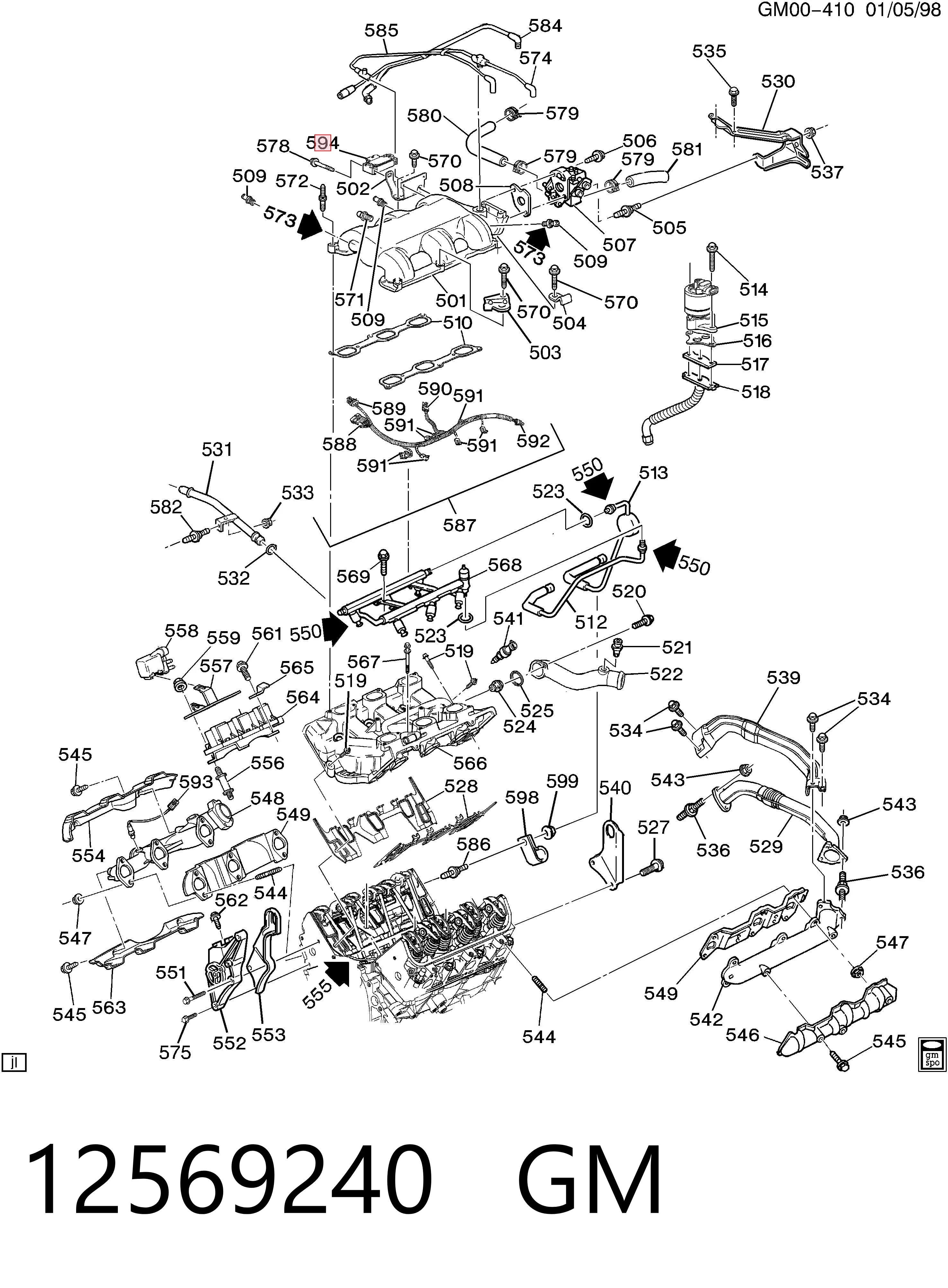 12569240 General Motors Sensor, presión colector de admisión 