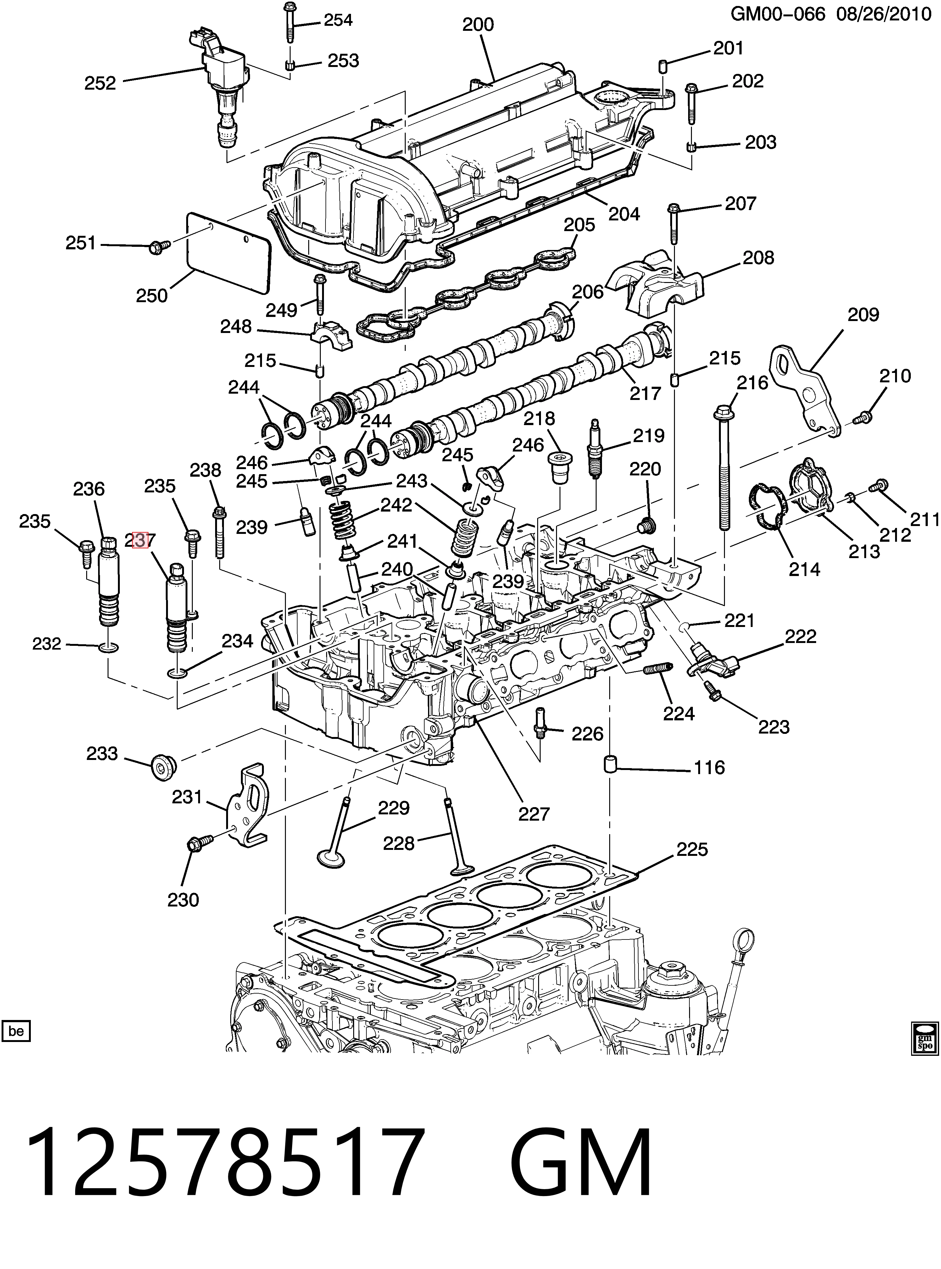 12578517 General Motors Válvula solenoide de posición del árbol de levas izquierda