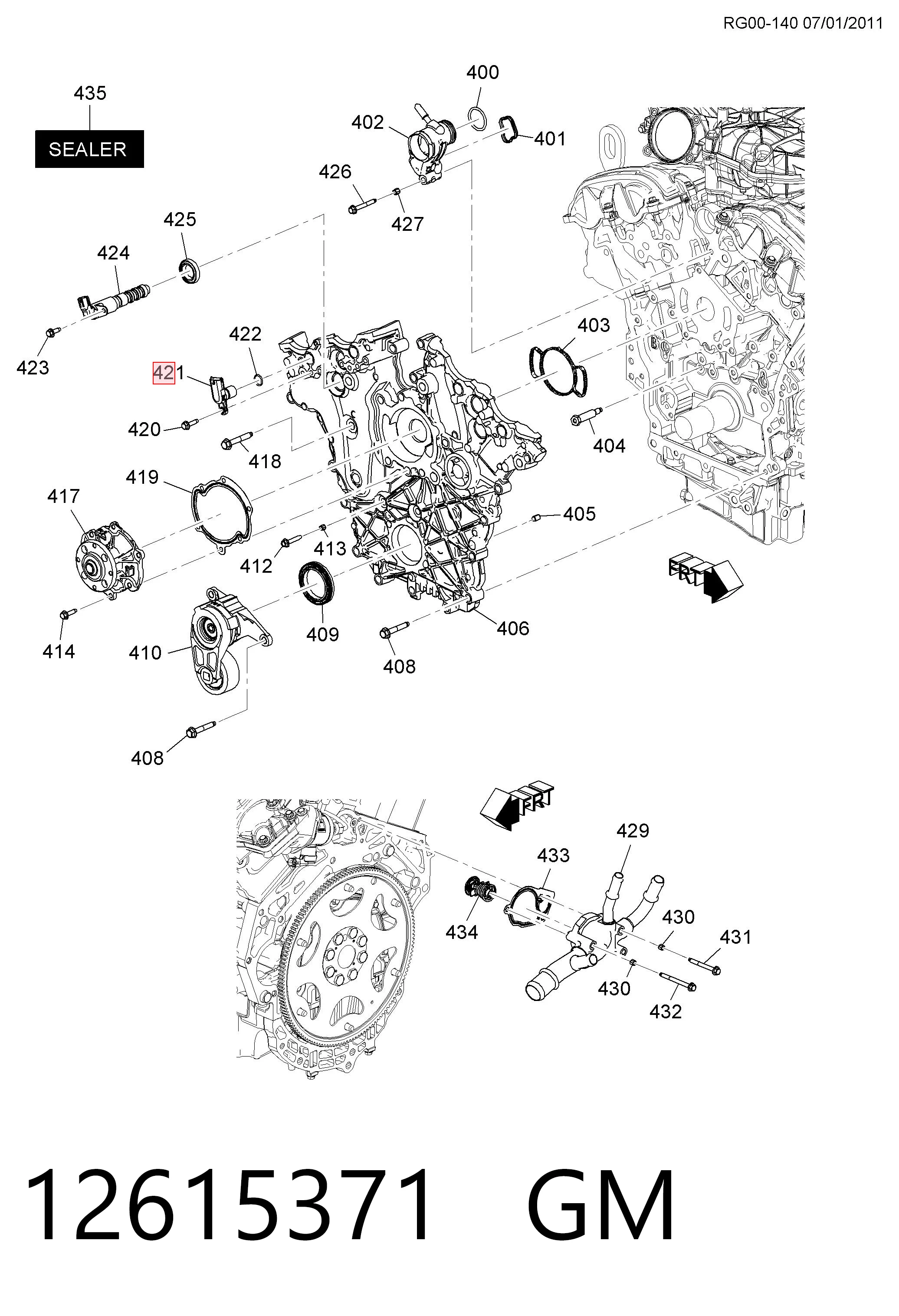 12615371 General Motors Sensor posición arbol de levas