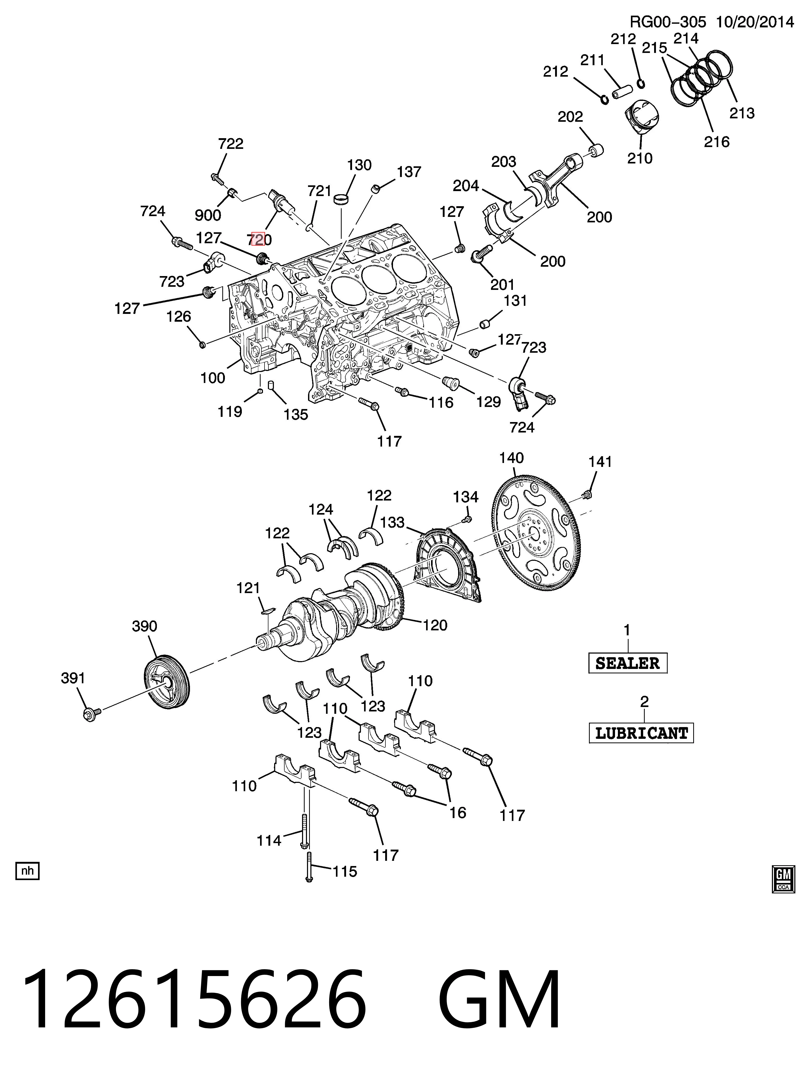 12615626 General Motors Sensor de posición del cigüeñal