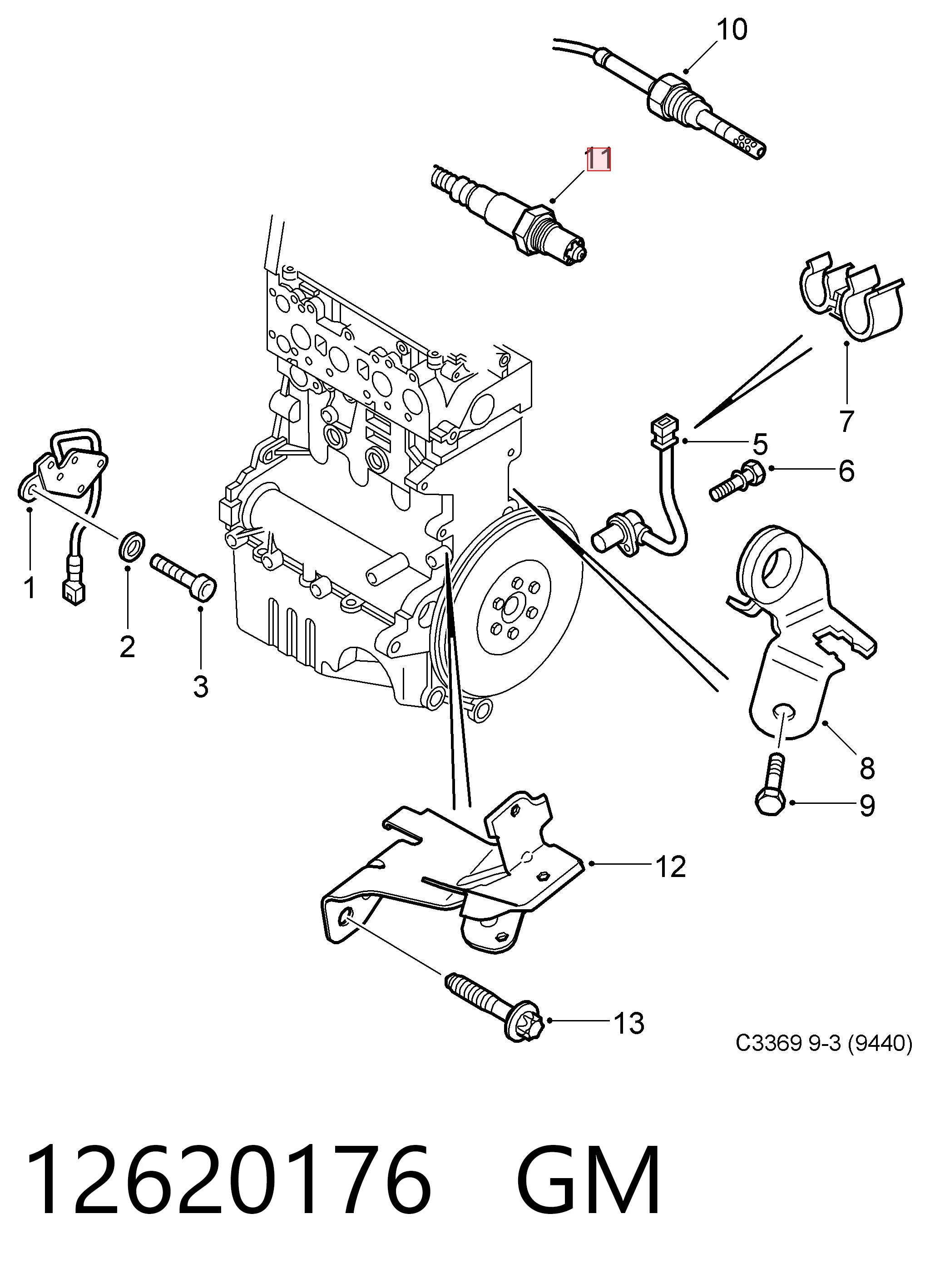 12620176 General Motors Sensor de oxígeno previo al catalizador