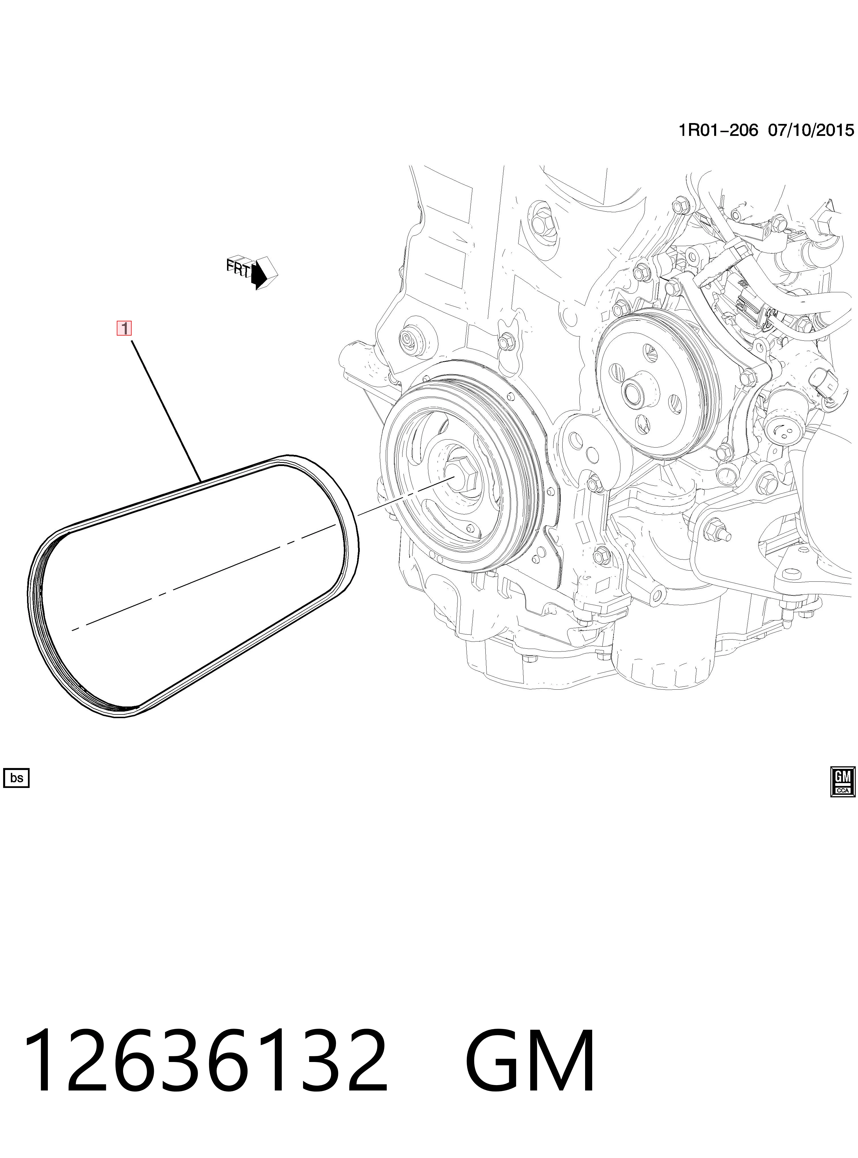 12636132 General Motors Correa poly v