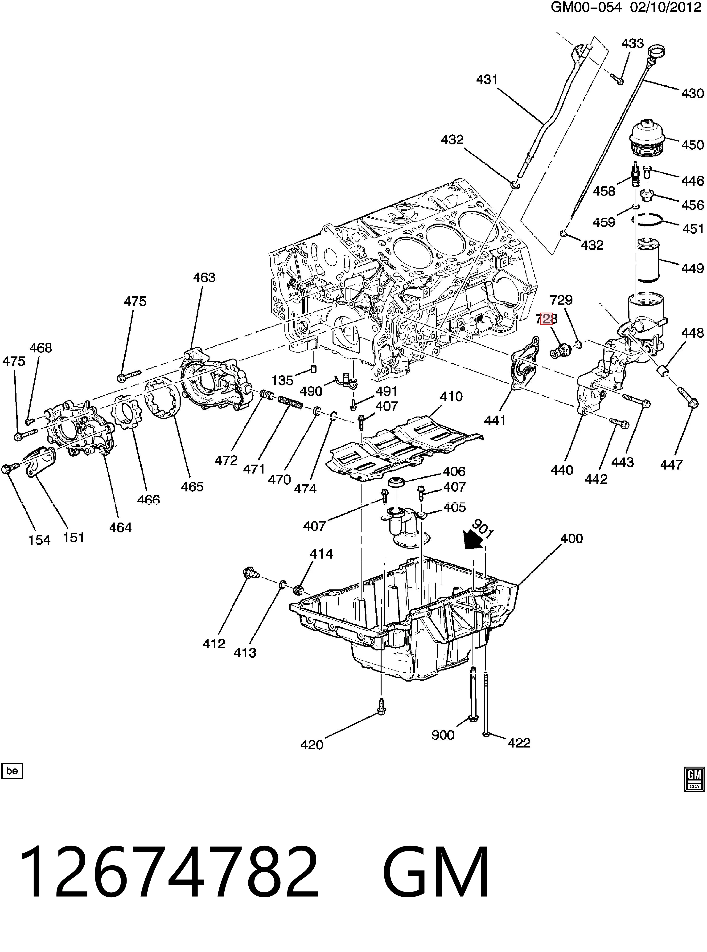 12674782 General Motors Indicador de presión del aceite