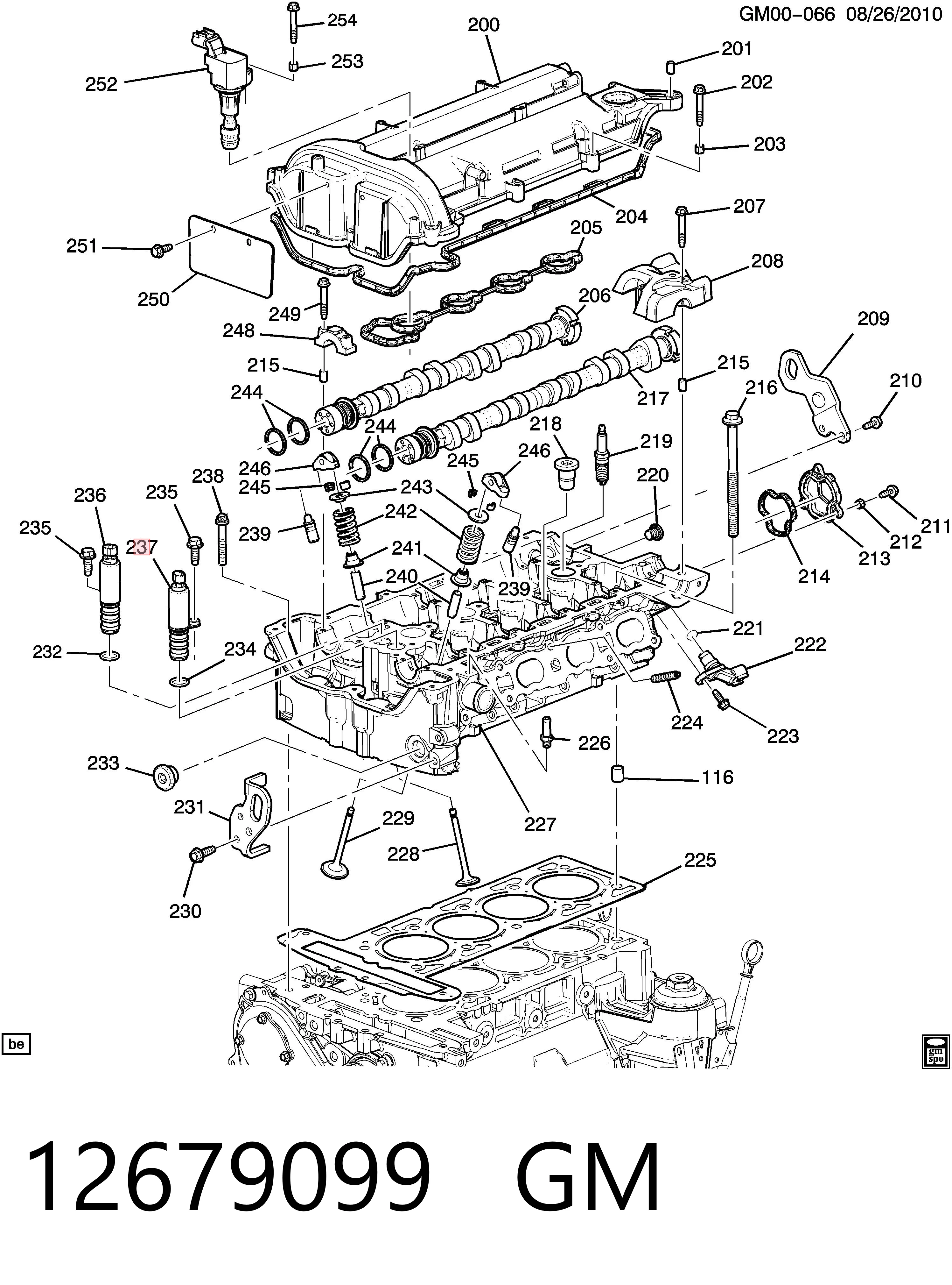 12679099 General Motors Válvula solenoide de posición del árbol de levas izquierda
