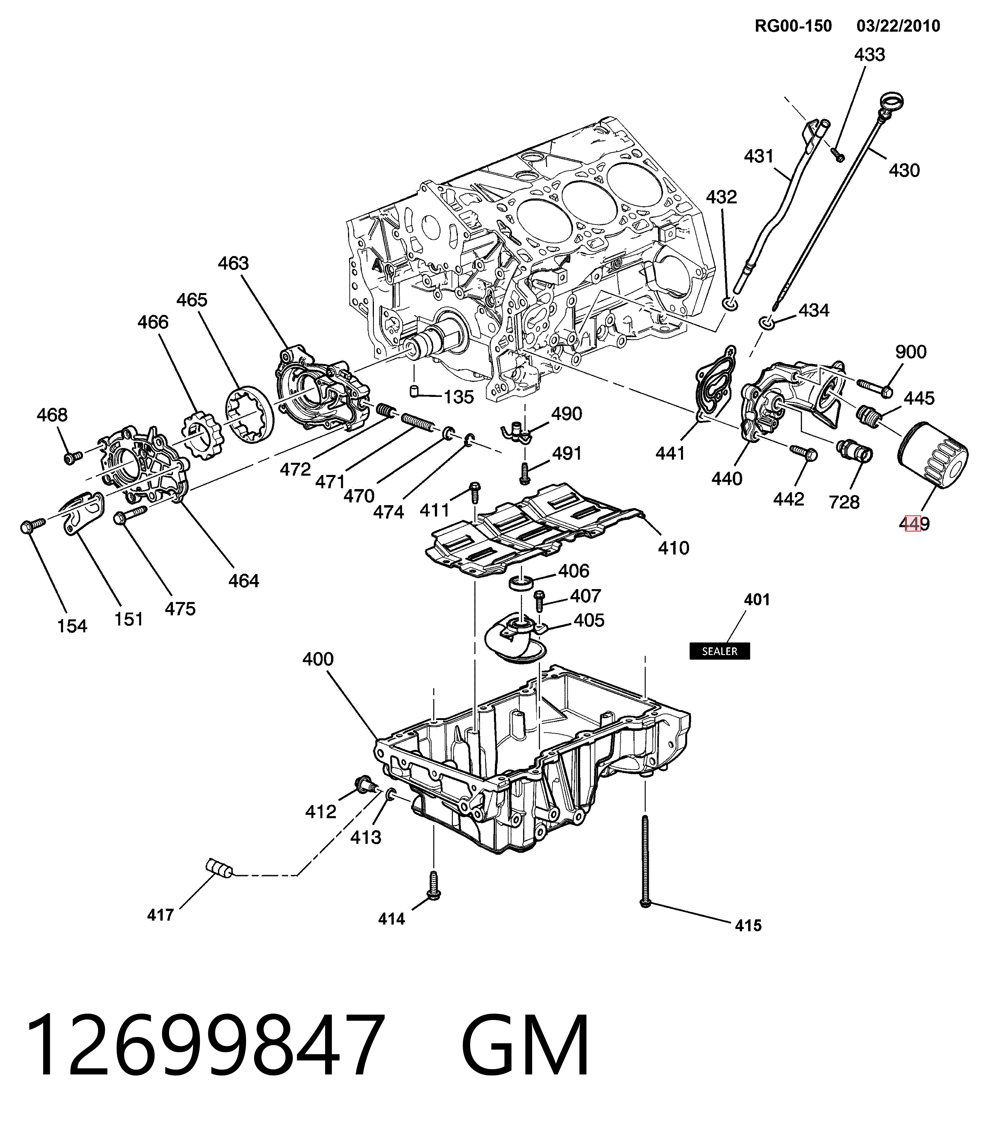 12699847 General Motors Filtro aceite