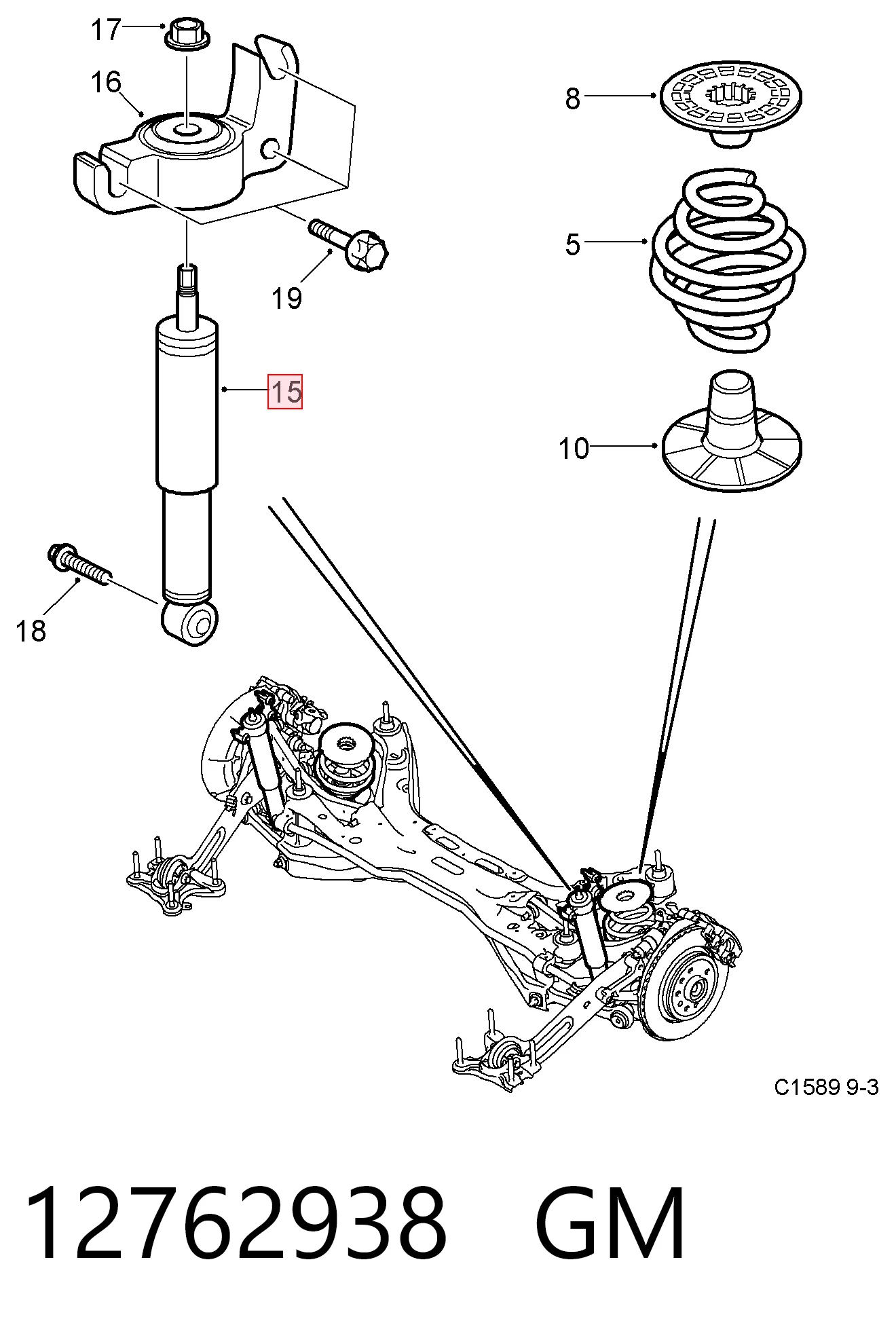 Amortiguador trasero 7358G Magneti Marelli
