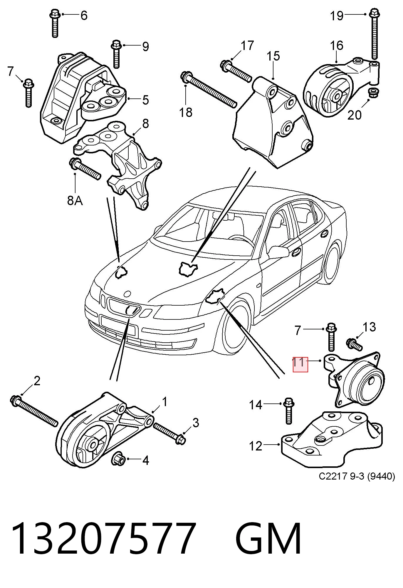 Comprar 13207577 Peugeot/Citroen Soporte izquierdo del motor
