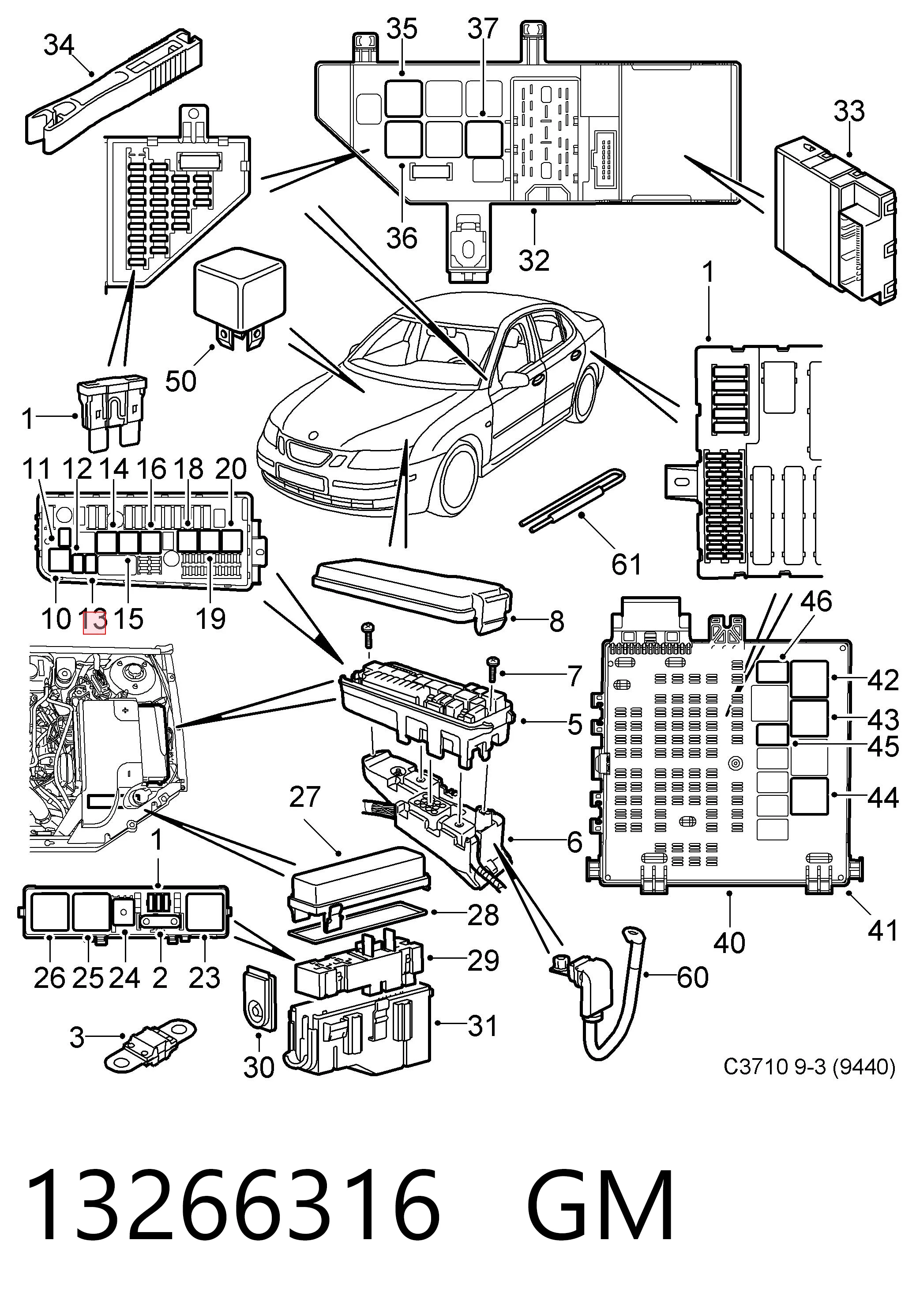 Relé de intermitentes 13266316 Peugeot/Citroen