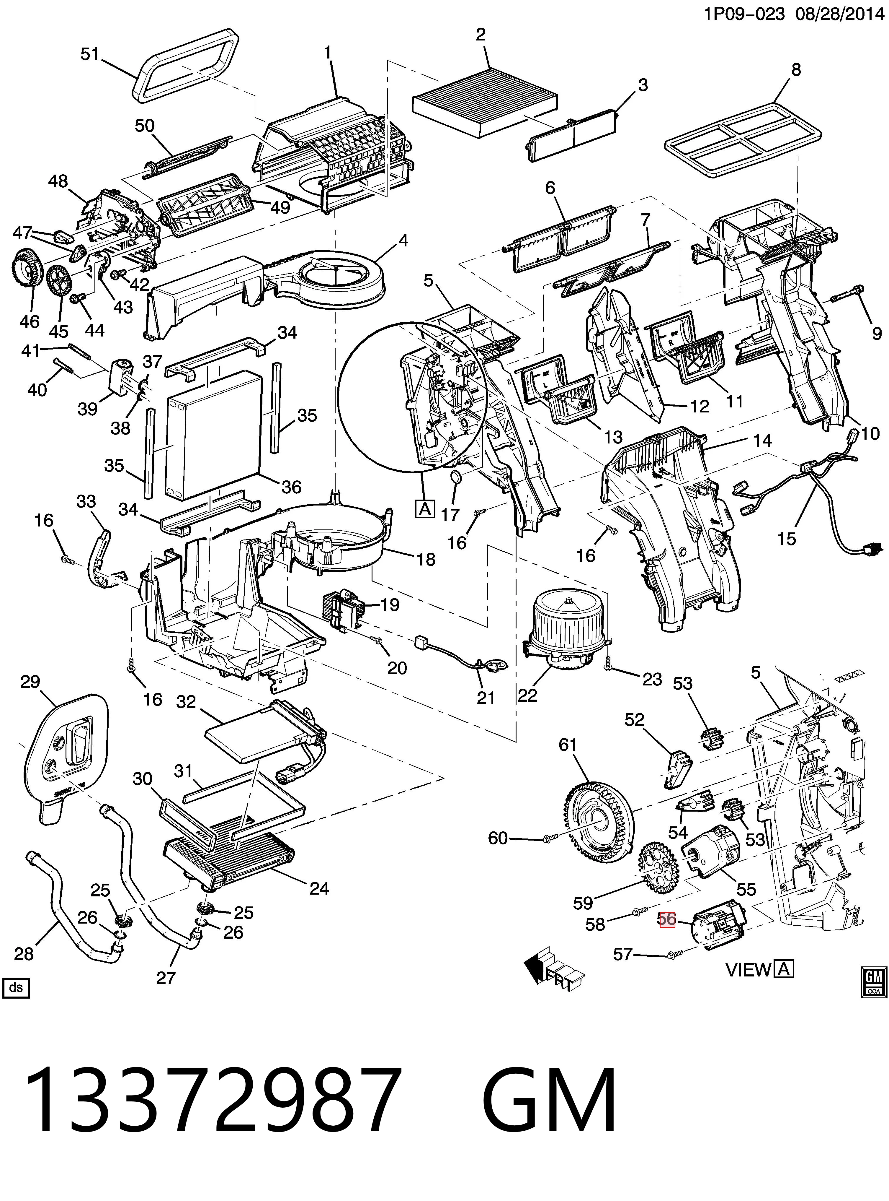 13372987 General Motors Actuador de compuerta de calefacción
