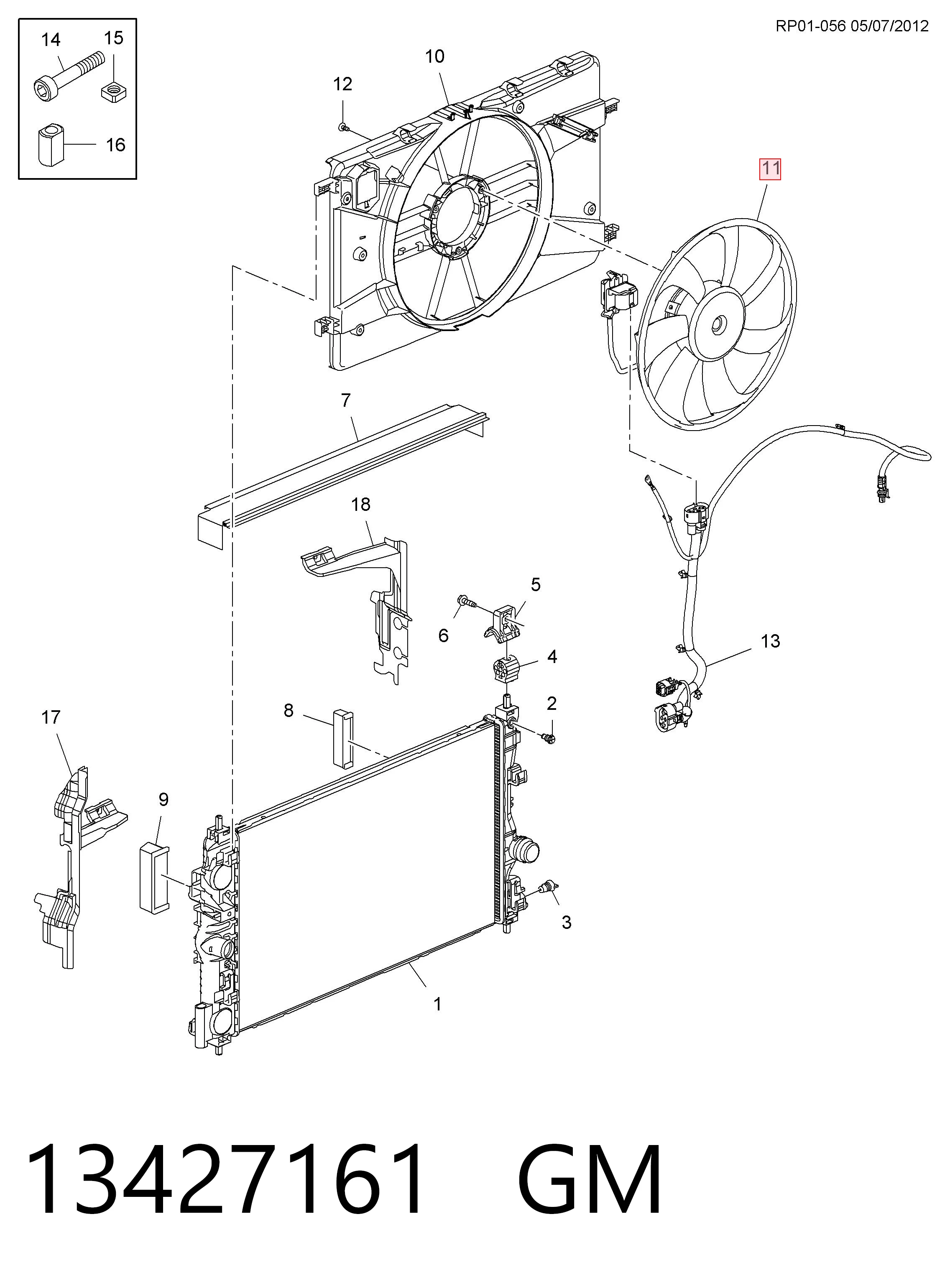 1341113 General Motors Electroventilador del motor