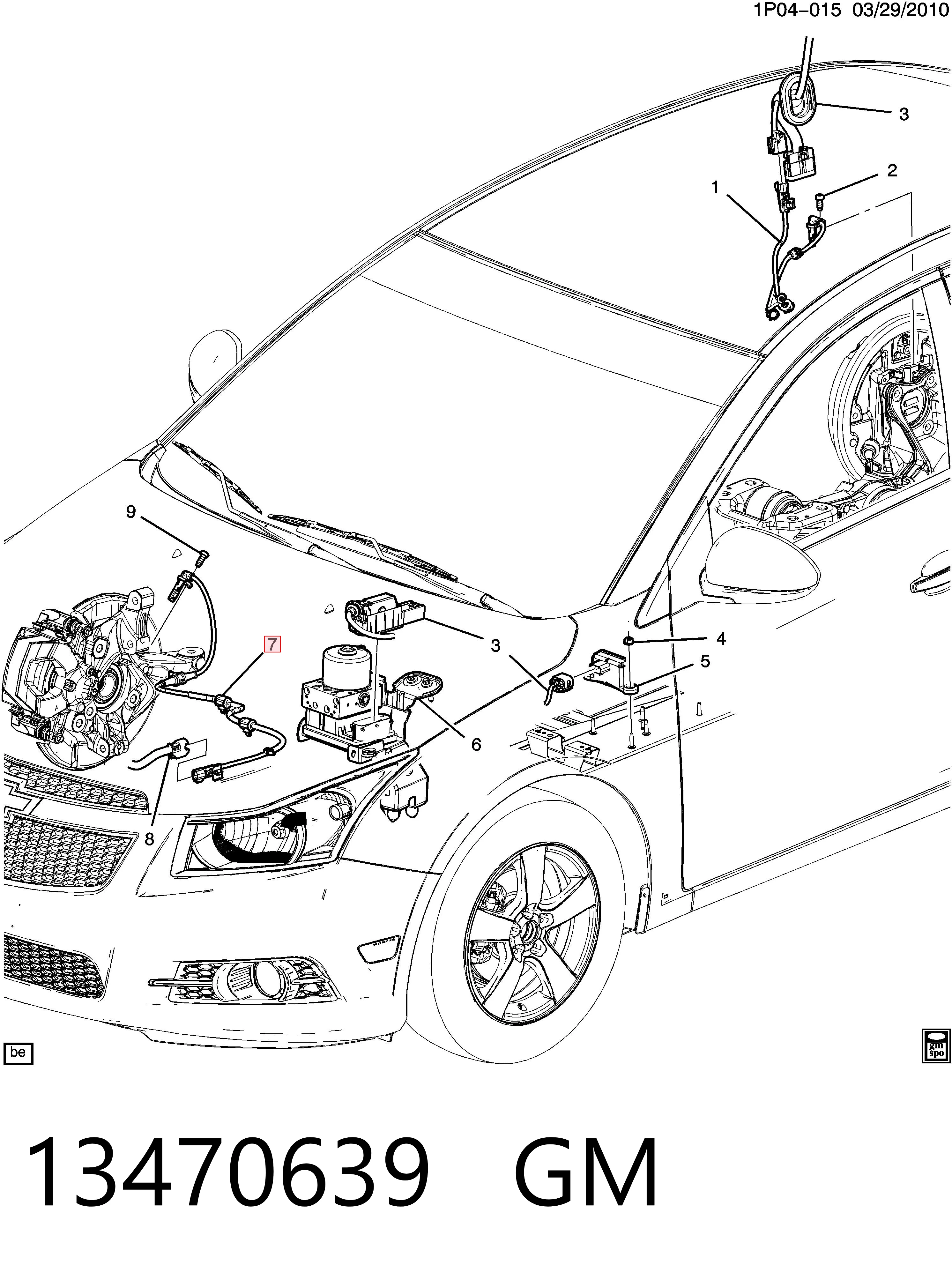 13470639 General Motors Sensor de rueda abs
