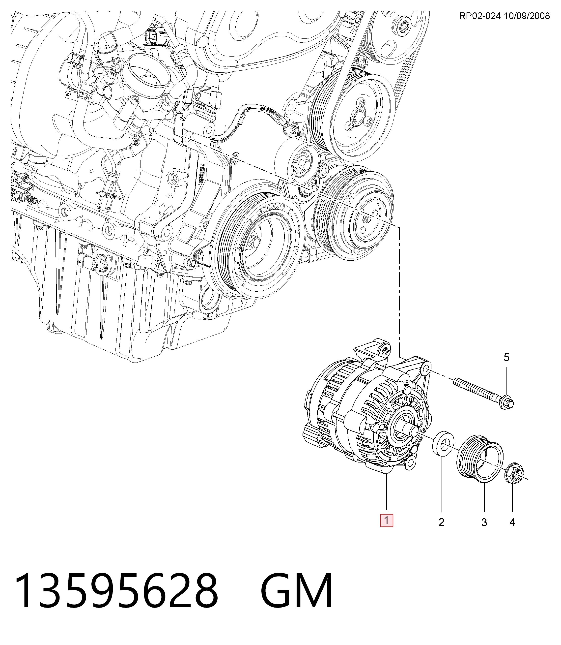 Alternador 13595628 Peugeot/Citroen