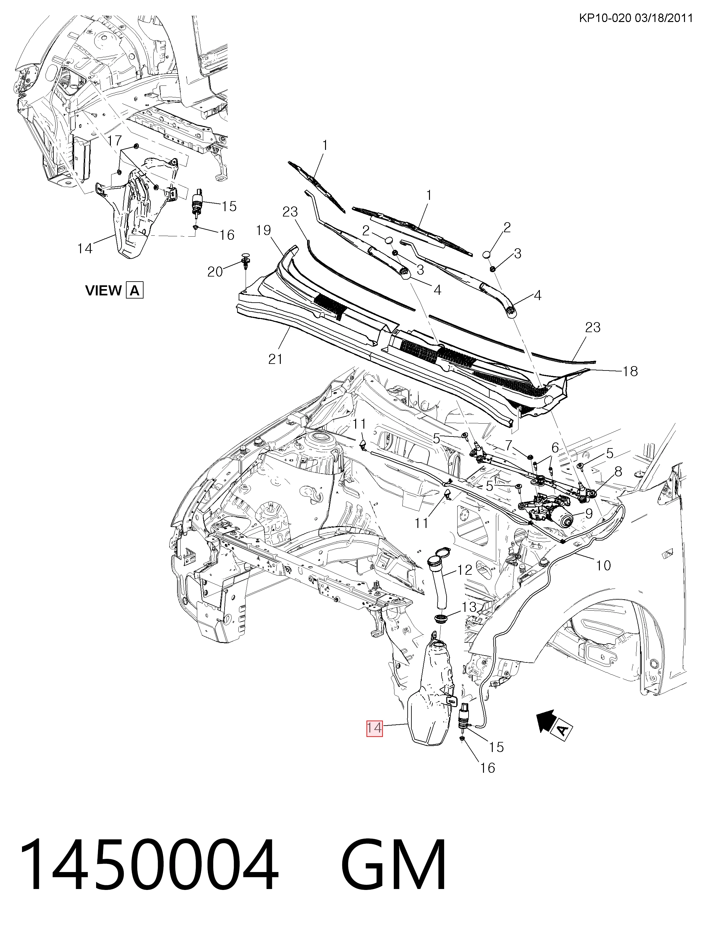 Botella limpiaparabrisas para Opel Astra J 69