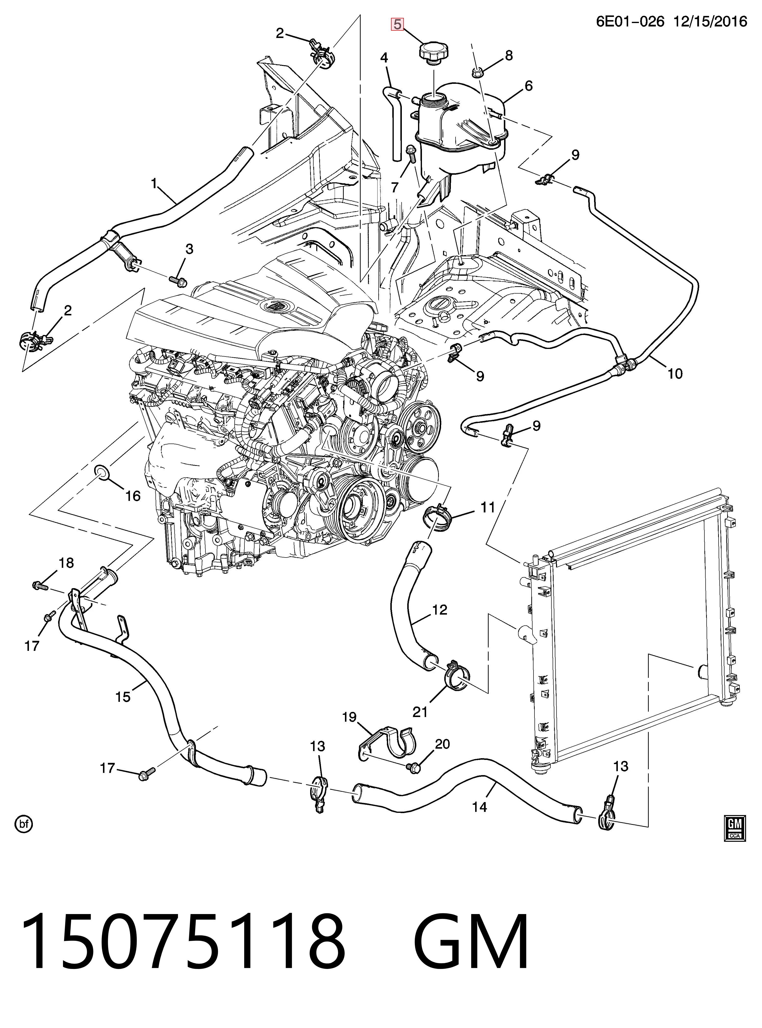 15075118 General Motors Tapón del radiador de refrigerante