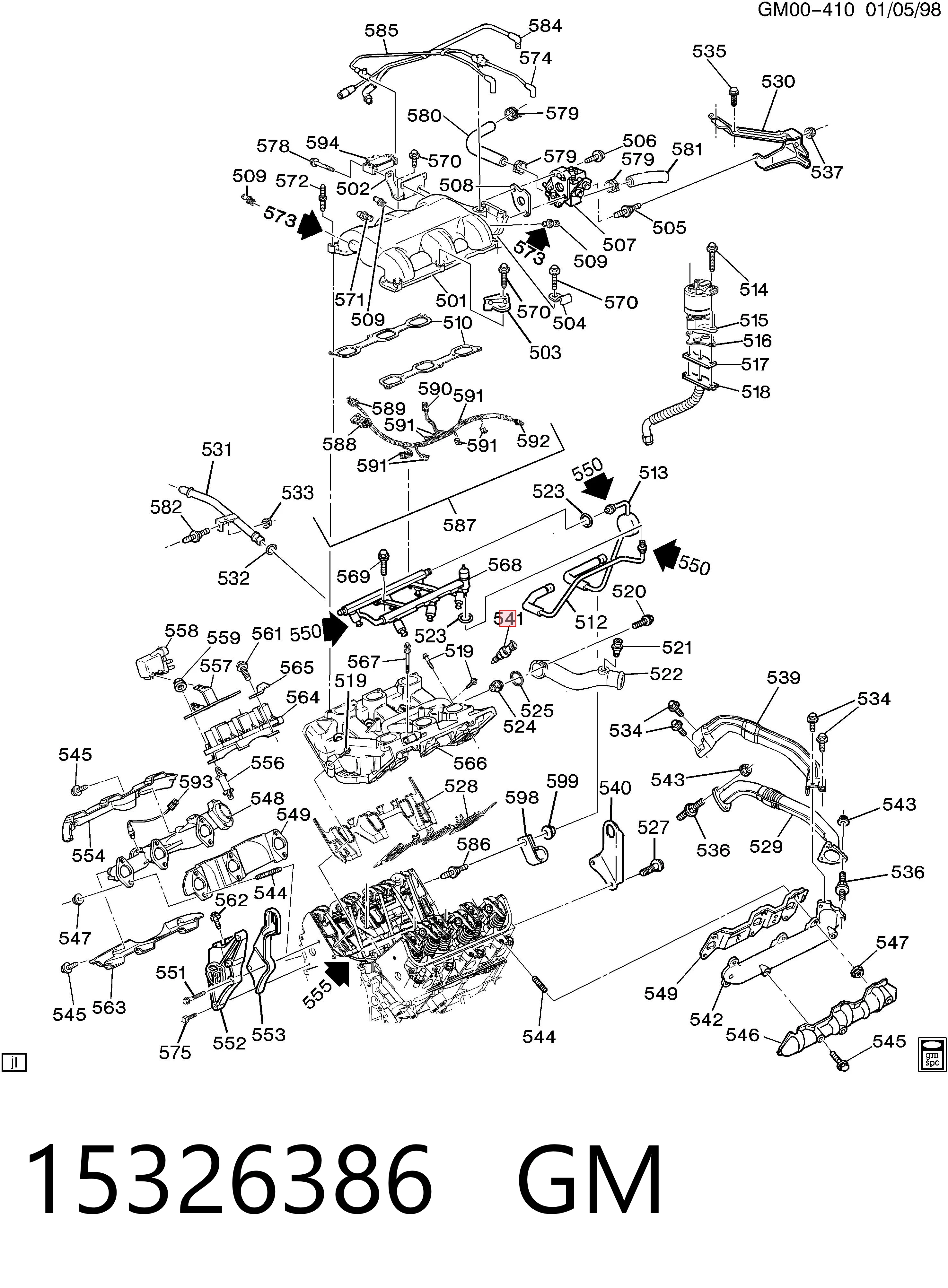 15326386 General Motors Sensor temperatura refrigerante