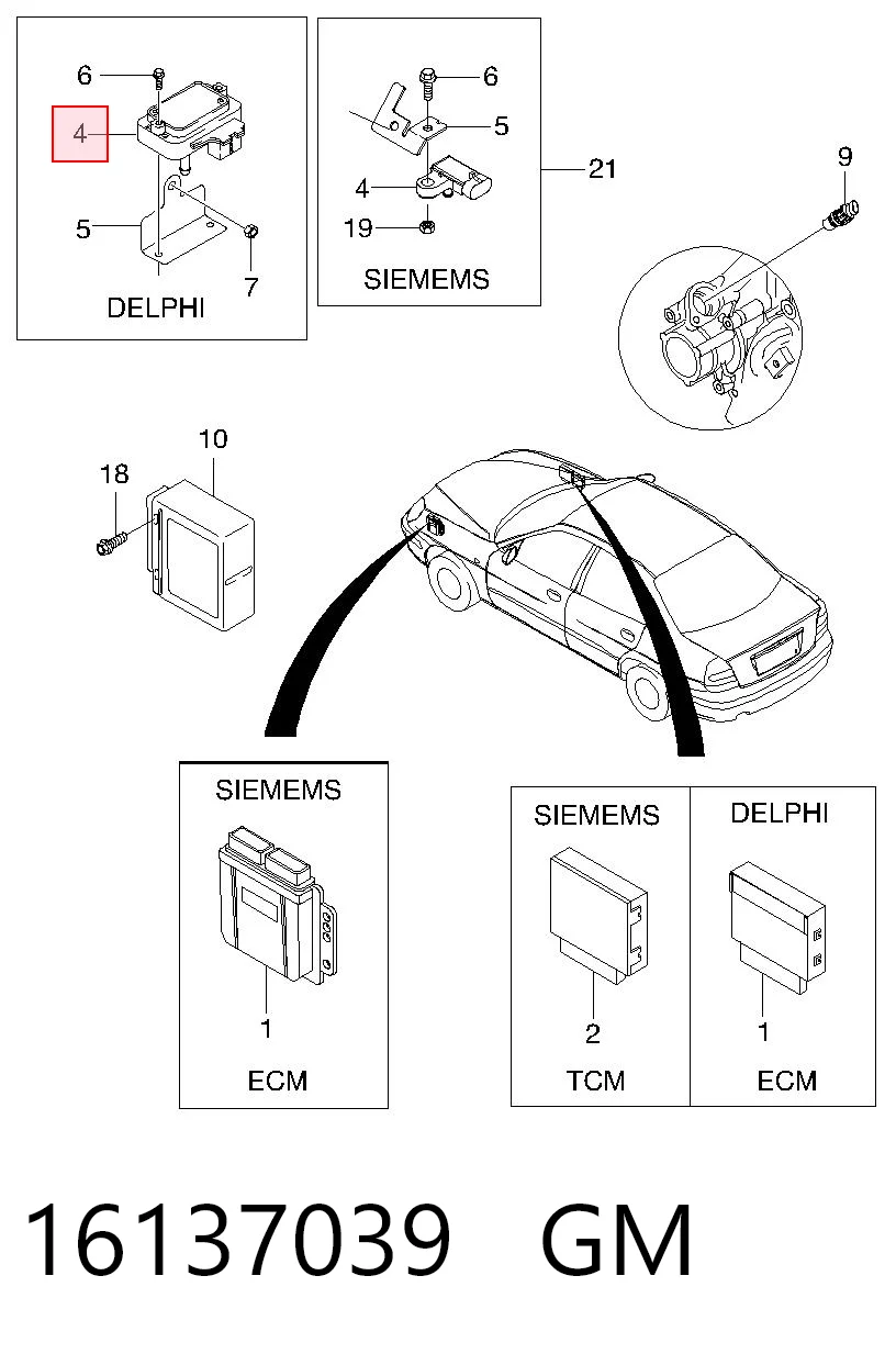 16137039 General Motors Sensor De Presion Del Colector De Admision