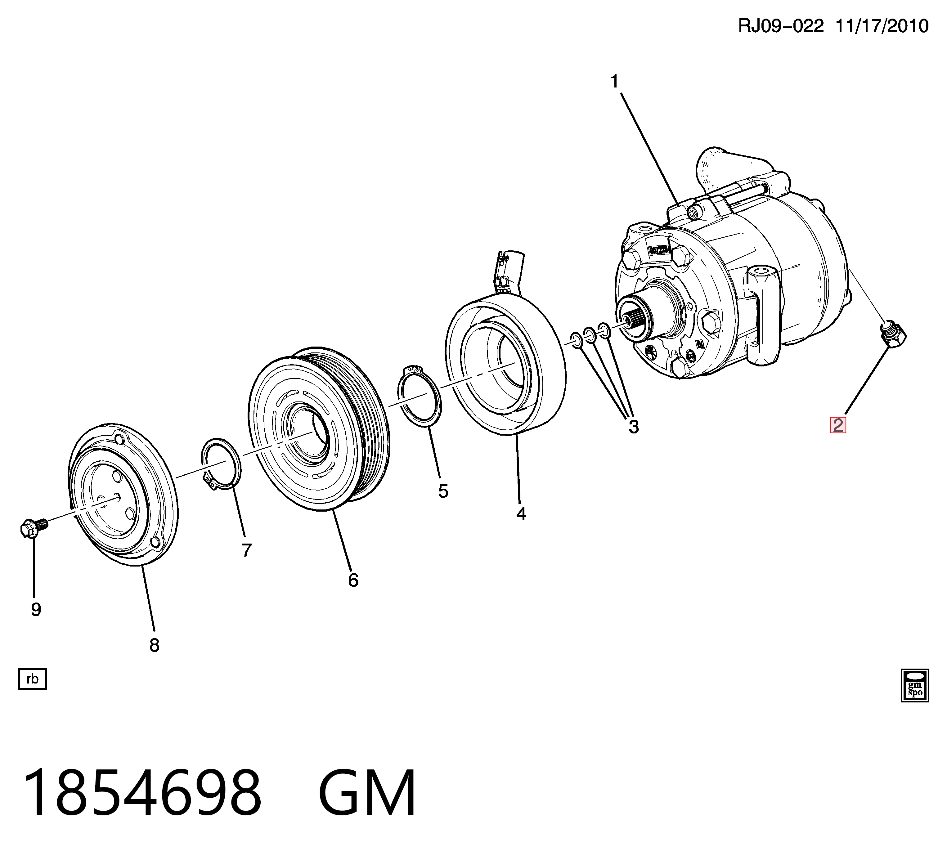 Válvula del compresor de aire acondicionado 1854698 GM