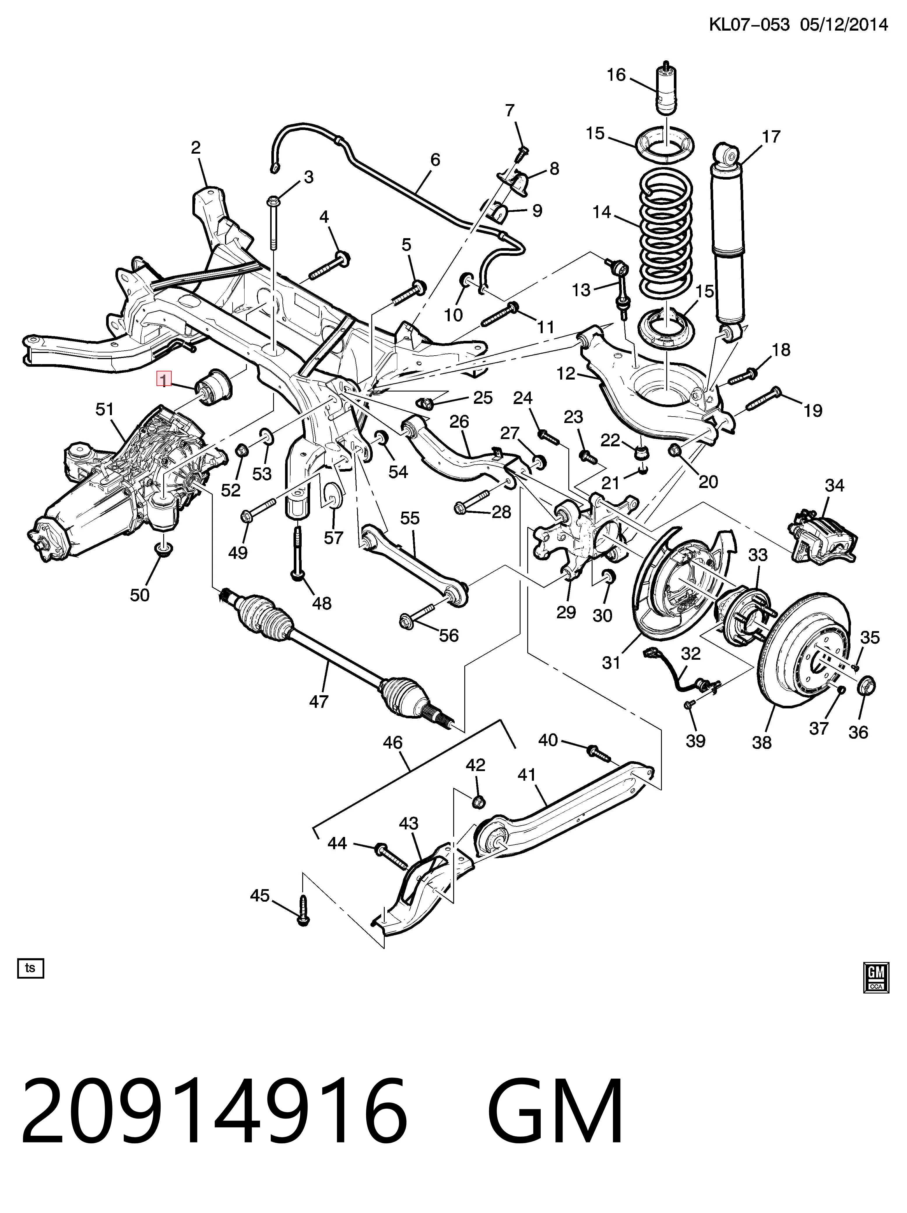 20914916 General Motors Casquillo separador del piñón trasero del eje trasero
