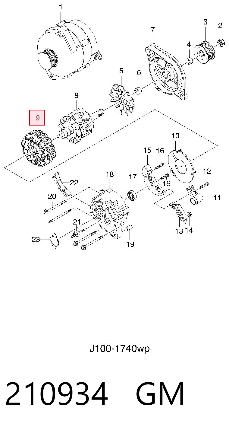 210934 General Motors Estátor del alternador