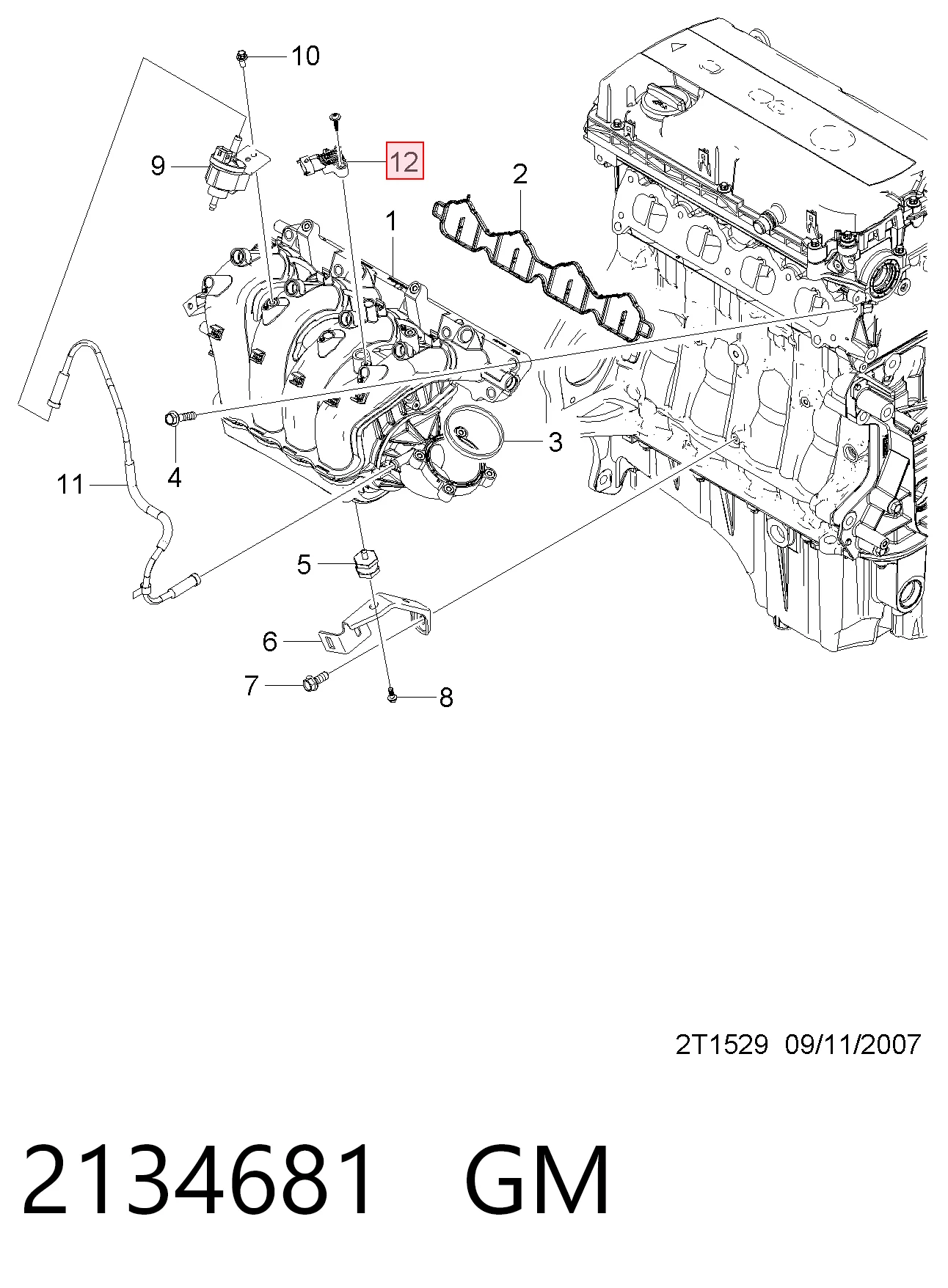 2134681 General Motors Sensor De Presion Del Colector De Admision