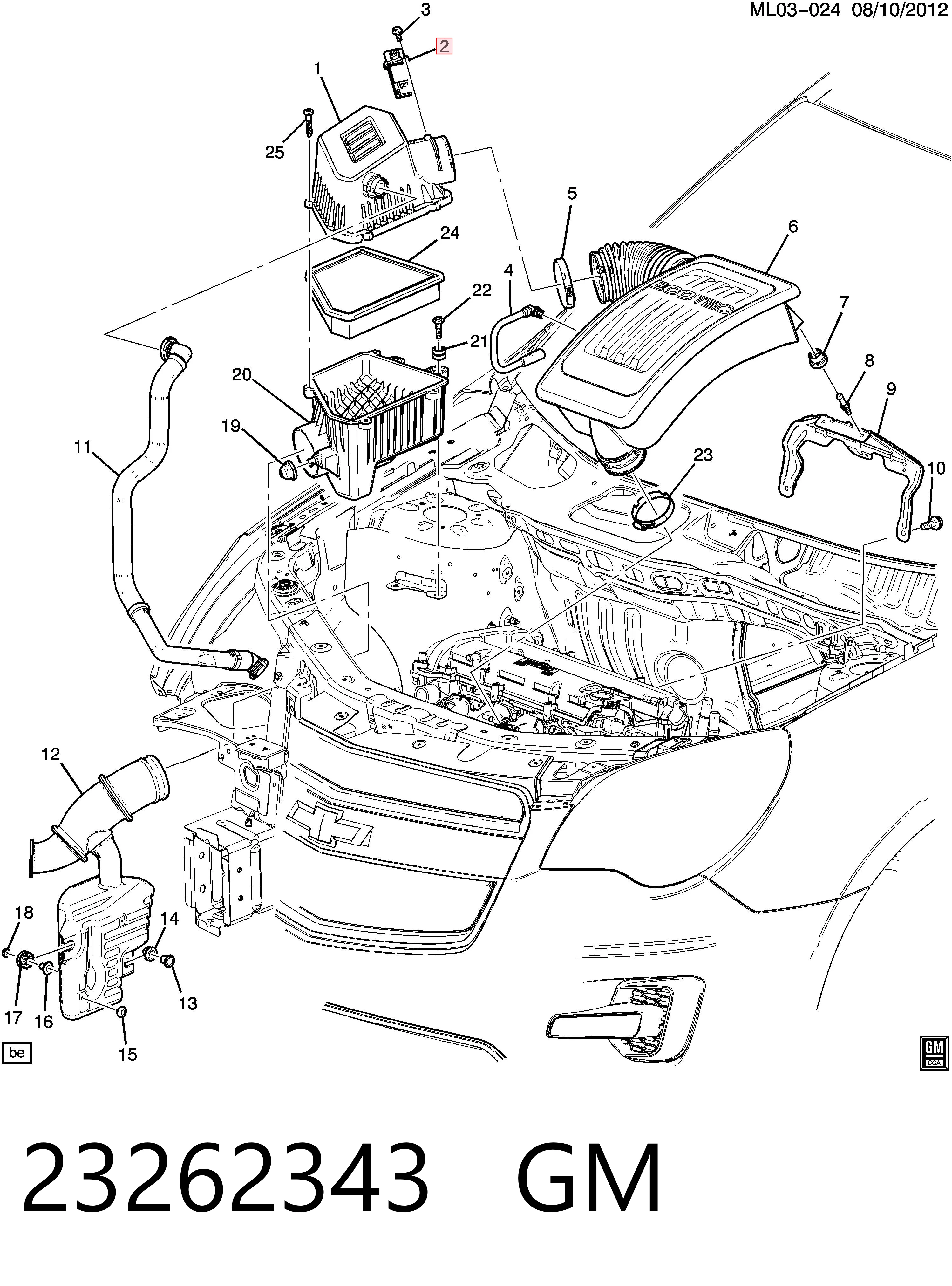 23262343 General Motors Sensor de flujo de aire