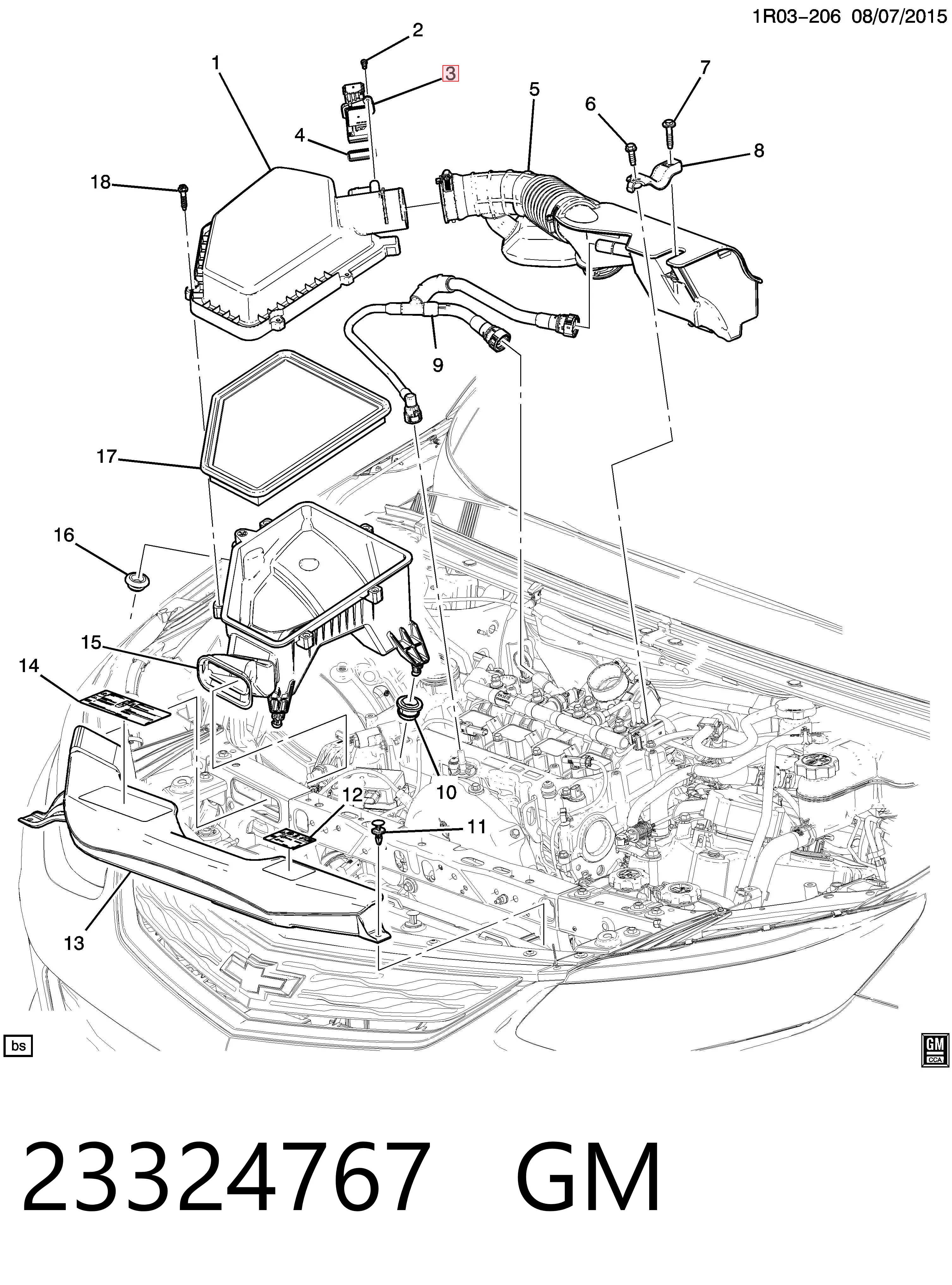 23324767 General Motors Sensor de flujo de aire