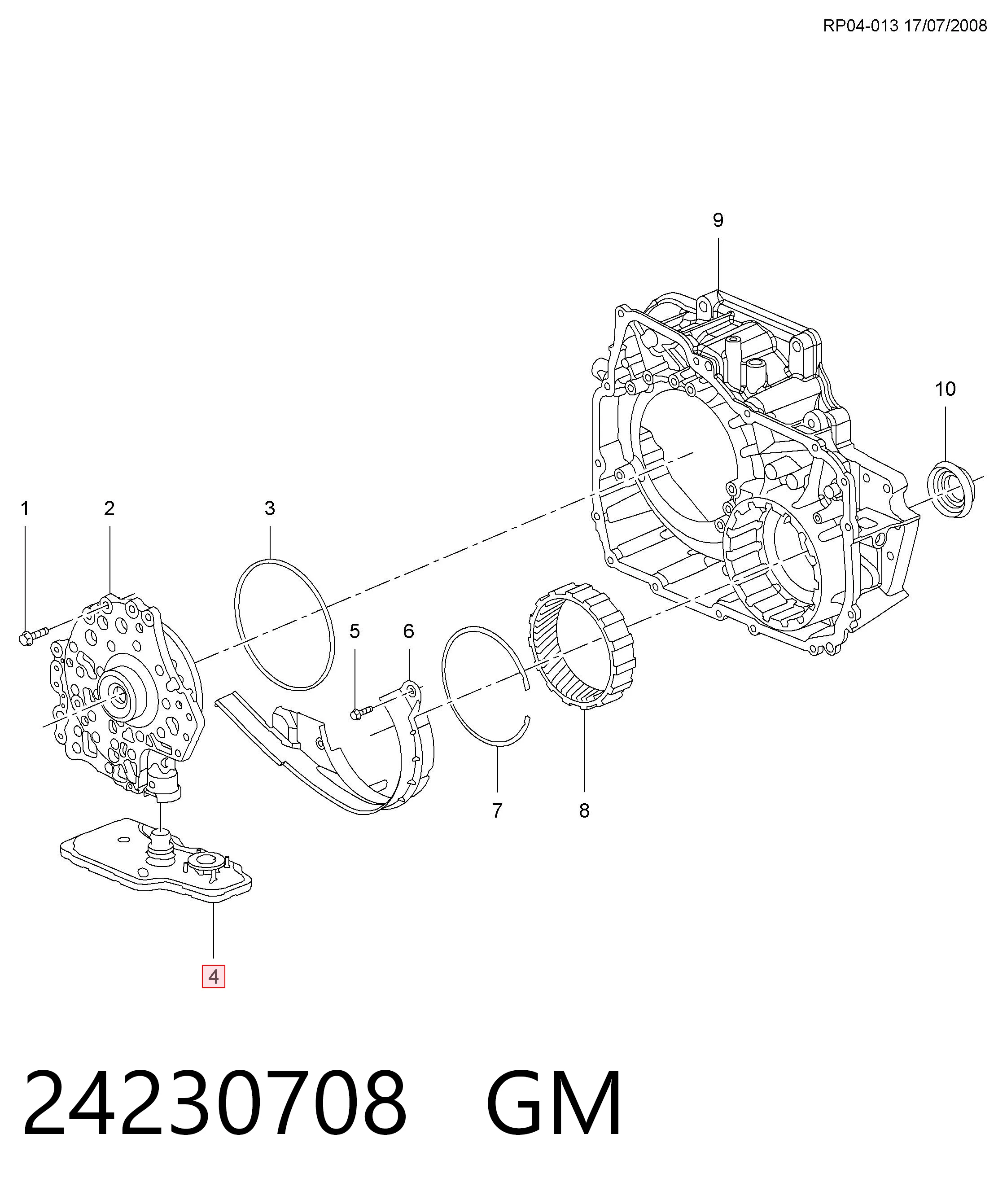 24230708 General Motors Filtro hidráulico transmisión automática