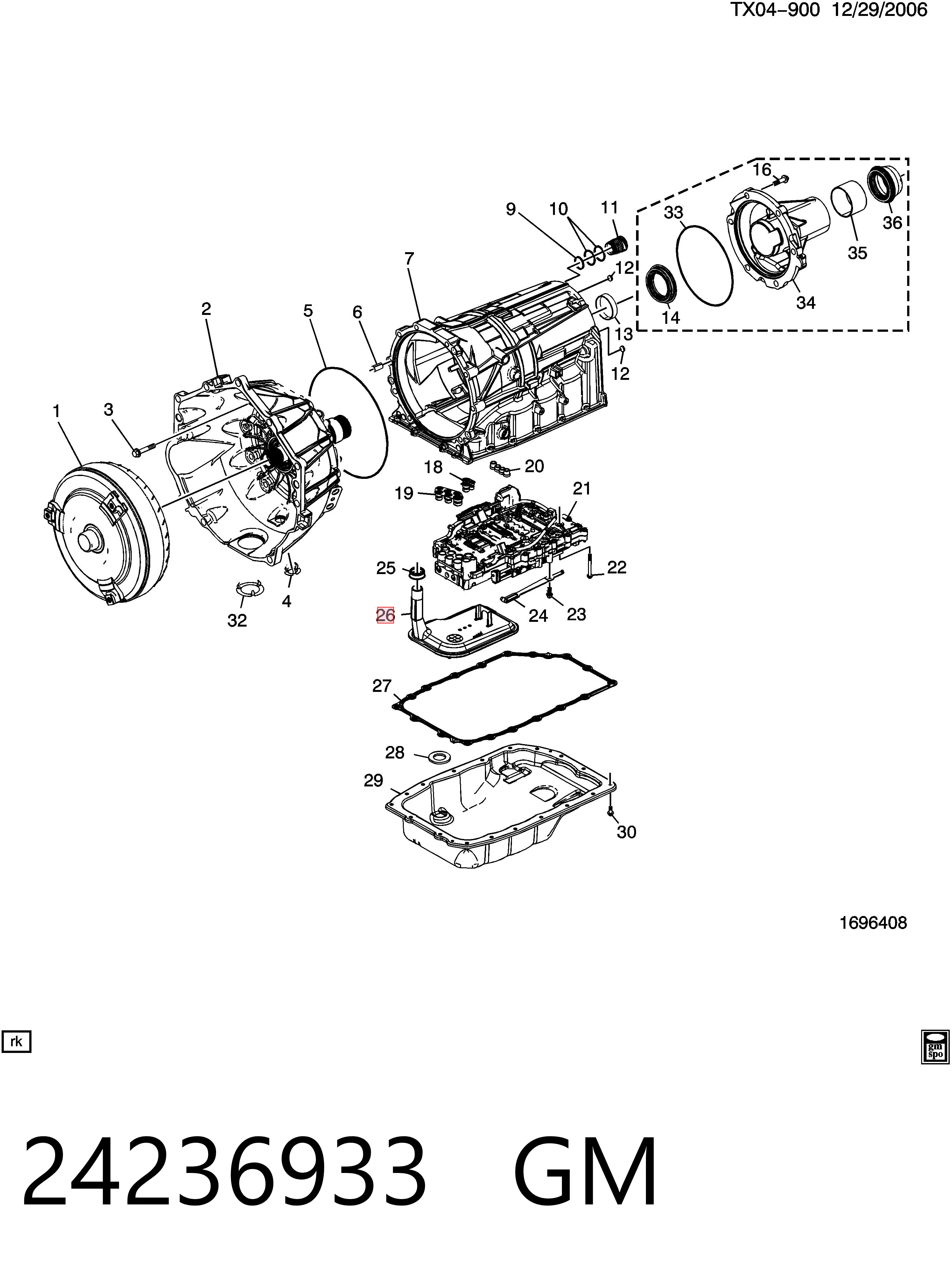 24236933 General Motors Filtro hidráulico transmisión automática