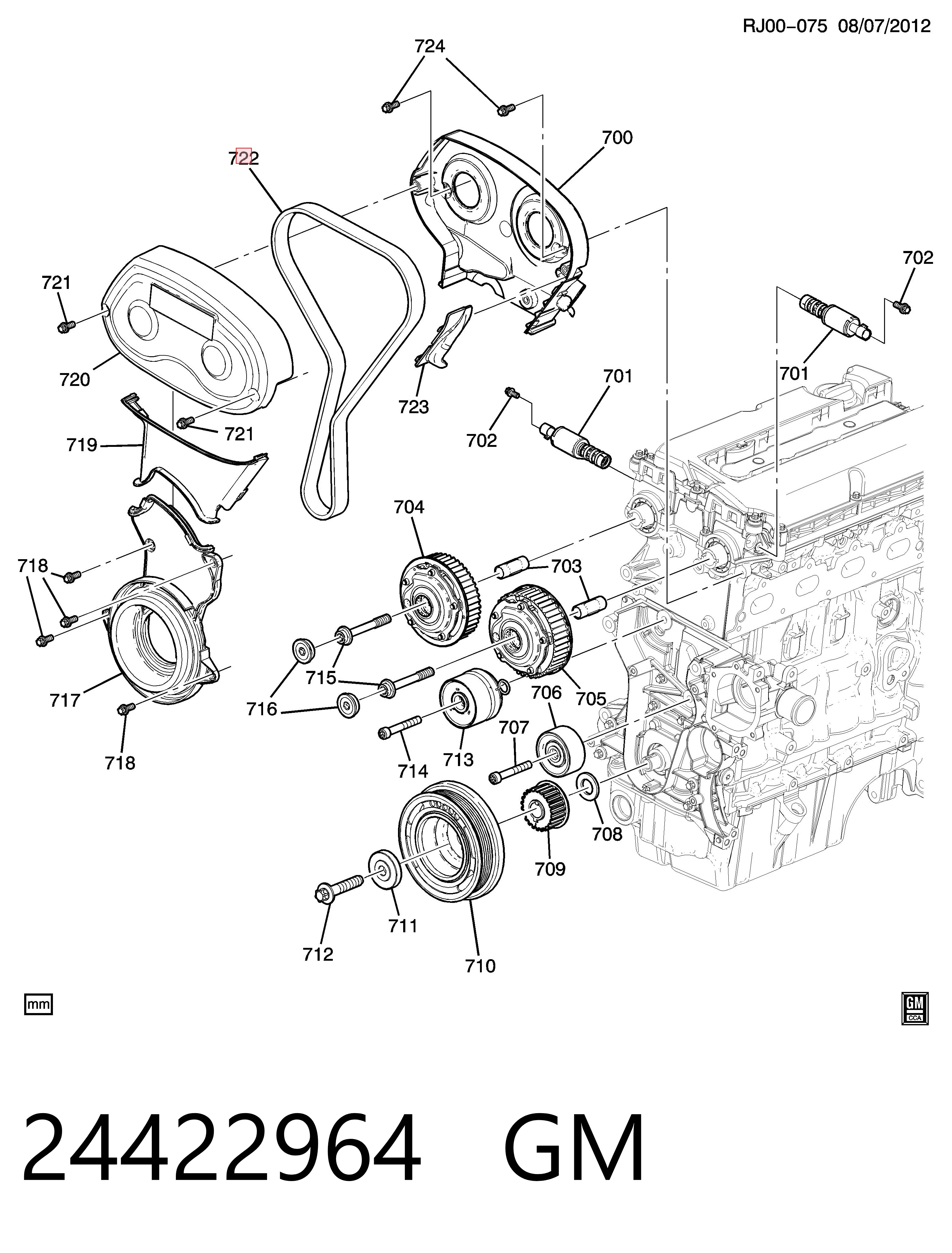 Correa de distribución para Chevrolet Aveo  (T300)