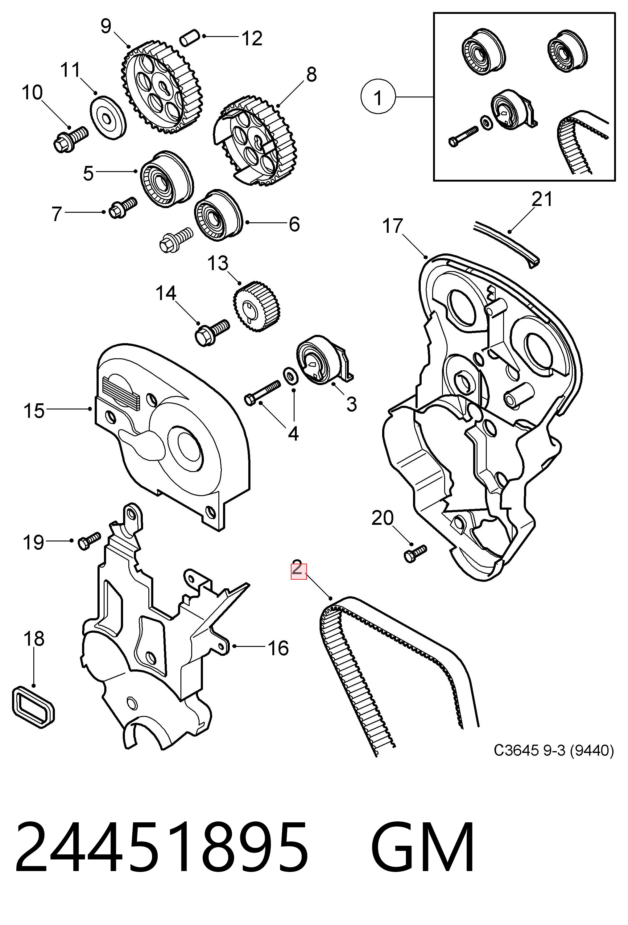 Correa distribución para Opel Astra L69