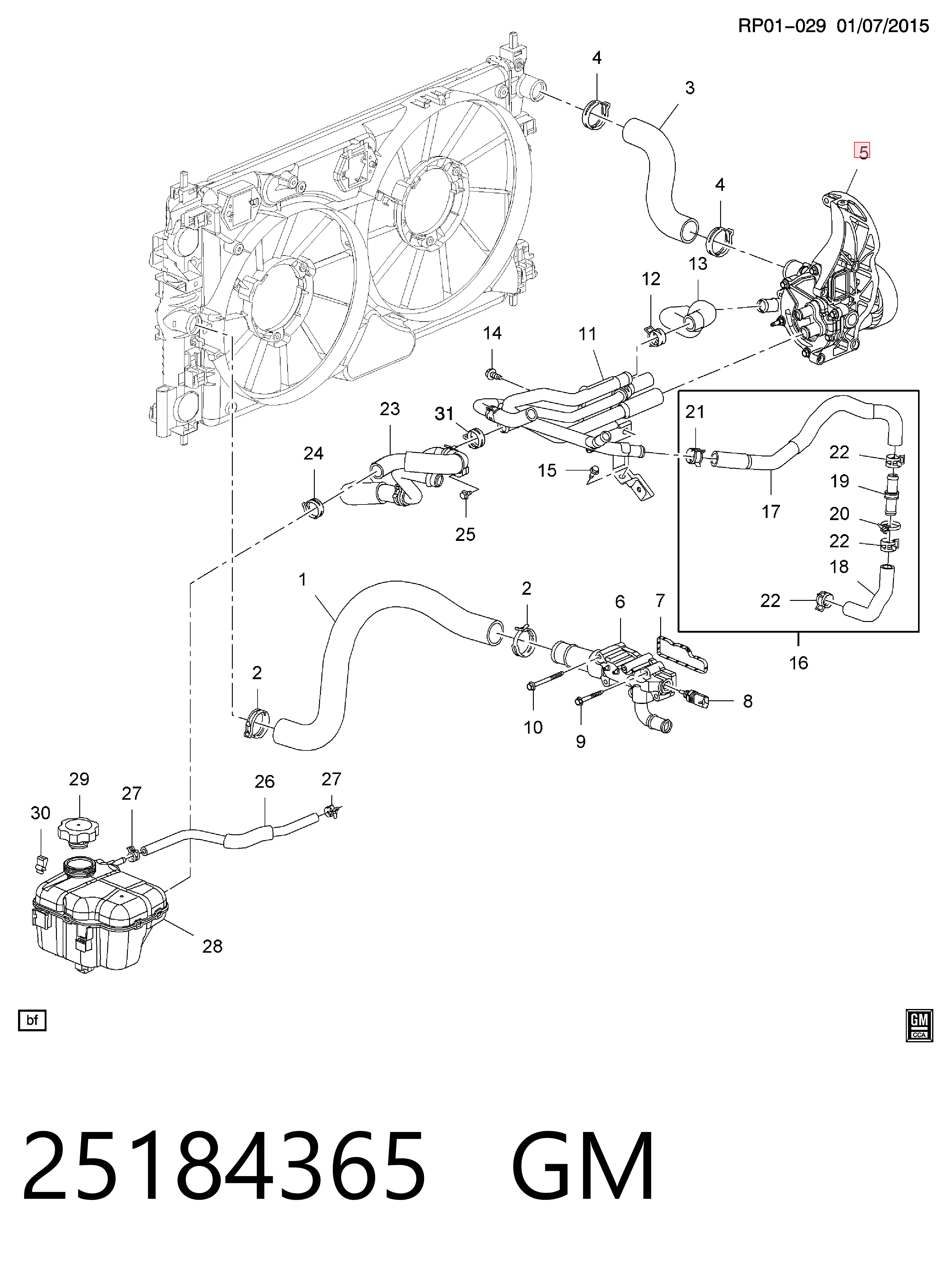 Bomba de agua 25185193 Opel