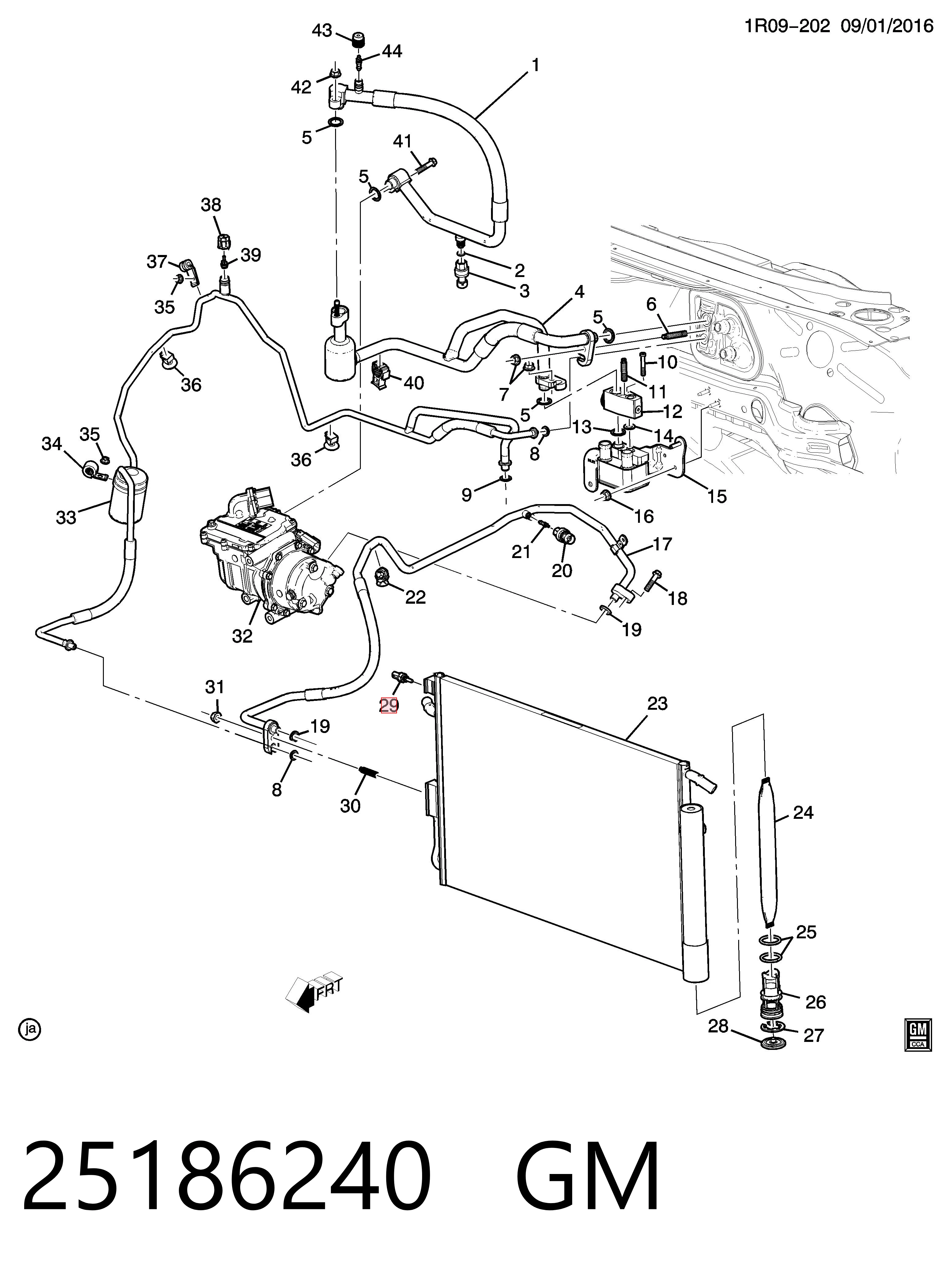 25186240 General Motors Sensor temperatura refrigerante