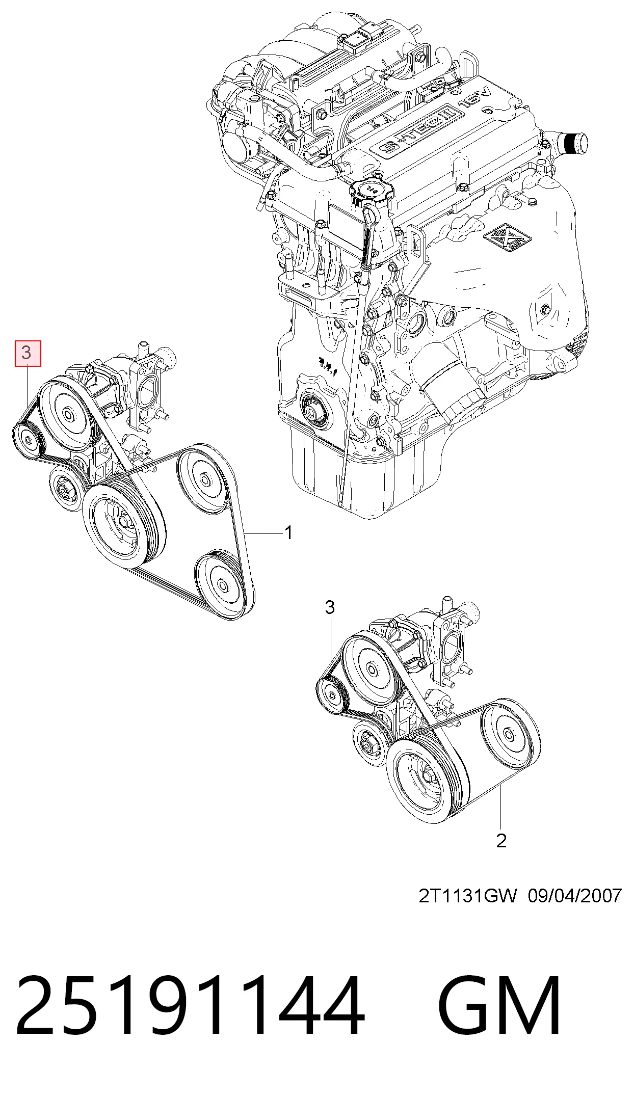 25191144 General Motors Correa poly v