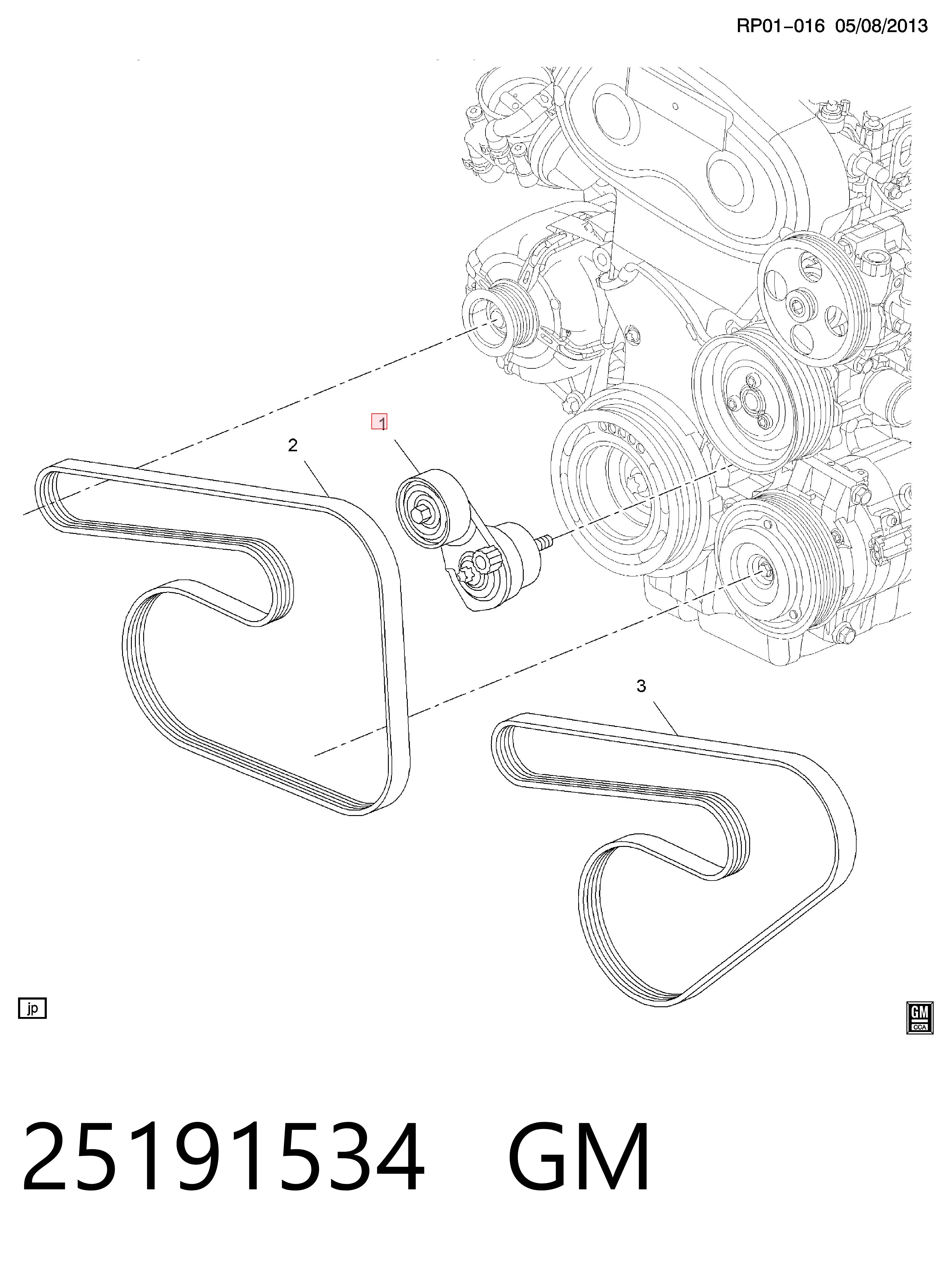 25191534 General Motors Tensor de correa de alternador
