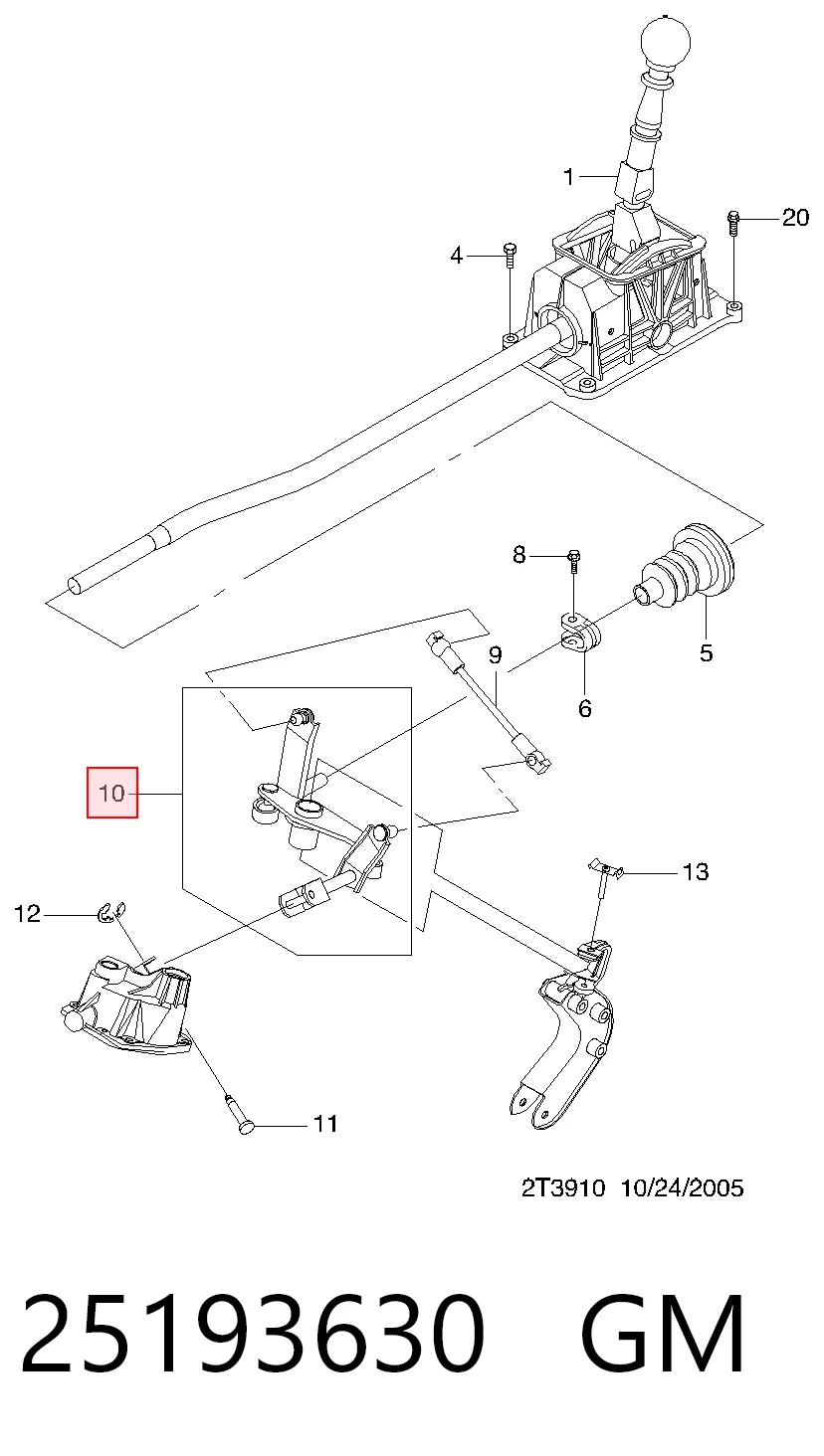 Palanca selectora cambio de marcha para Chevrolet Aveo II T250, T255
