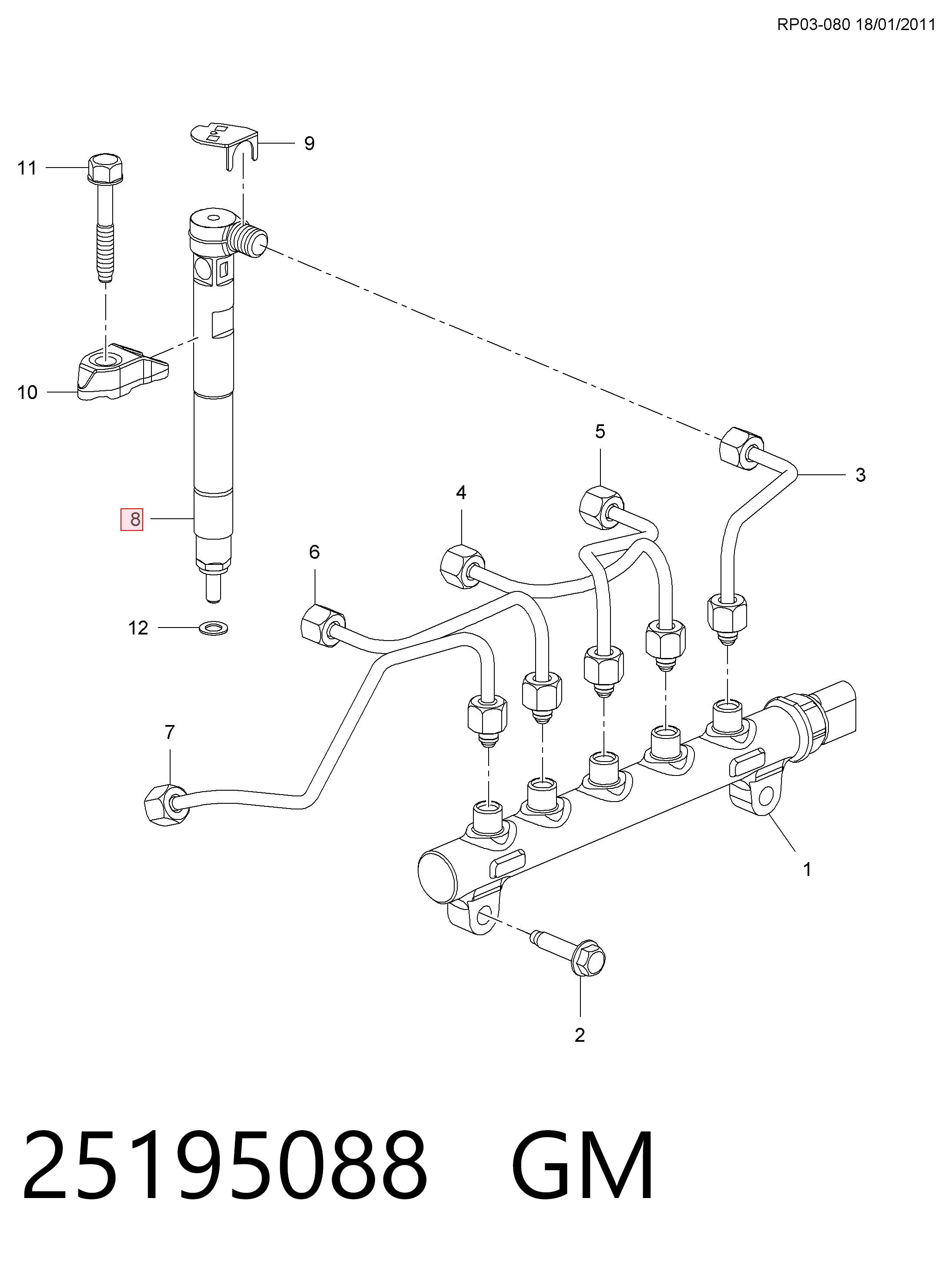 25195088 General Motors Inyector de combustible