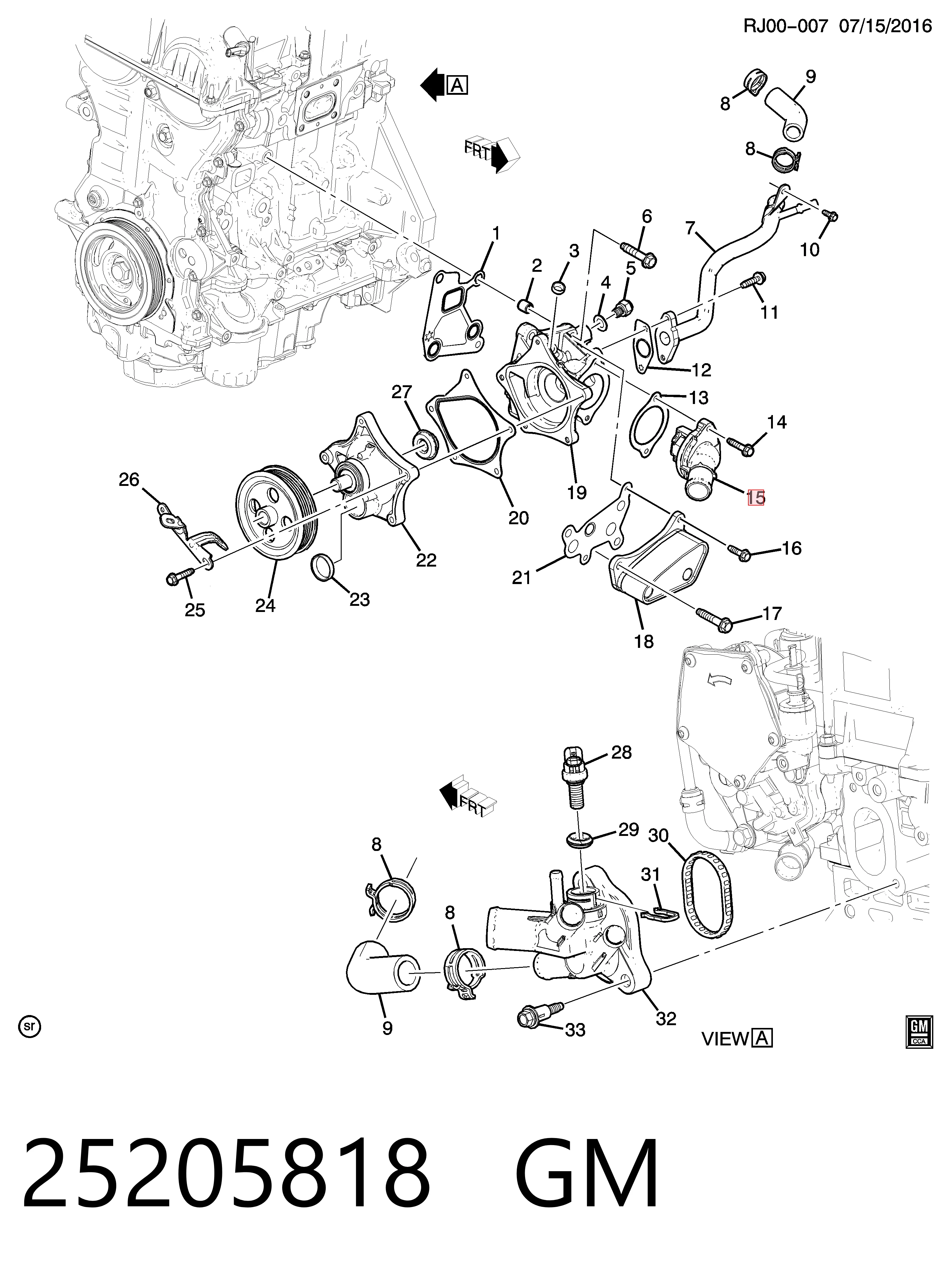 25205818 General Motors Termostato de agua