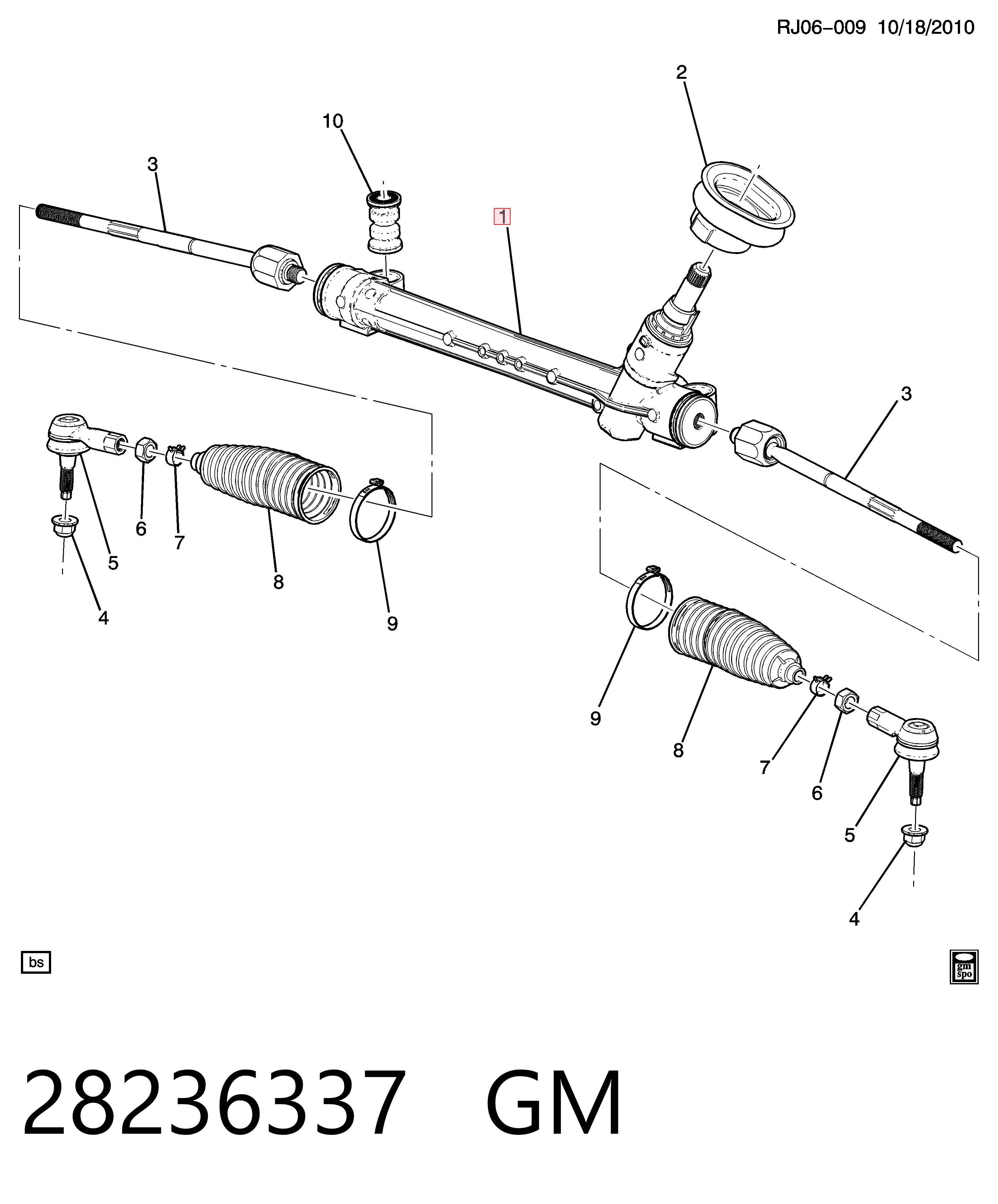 Cremallera de dirección 42351606 Opel