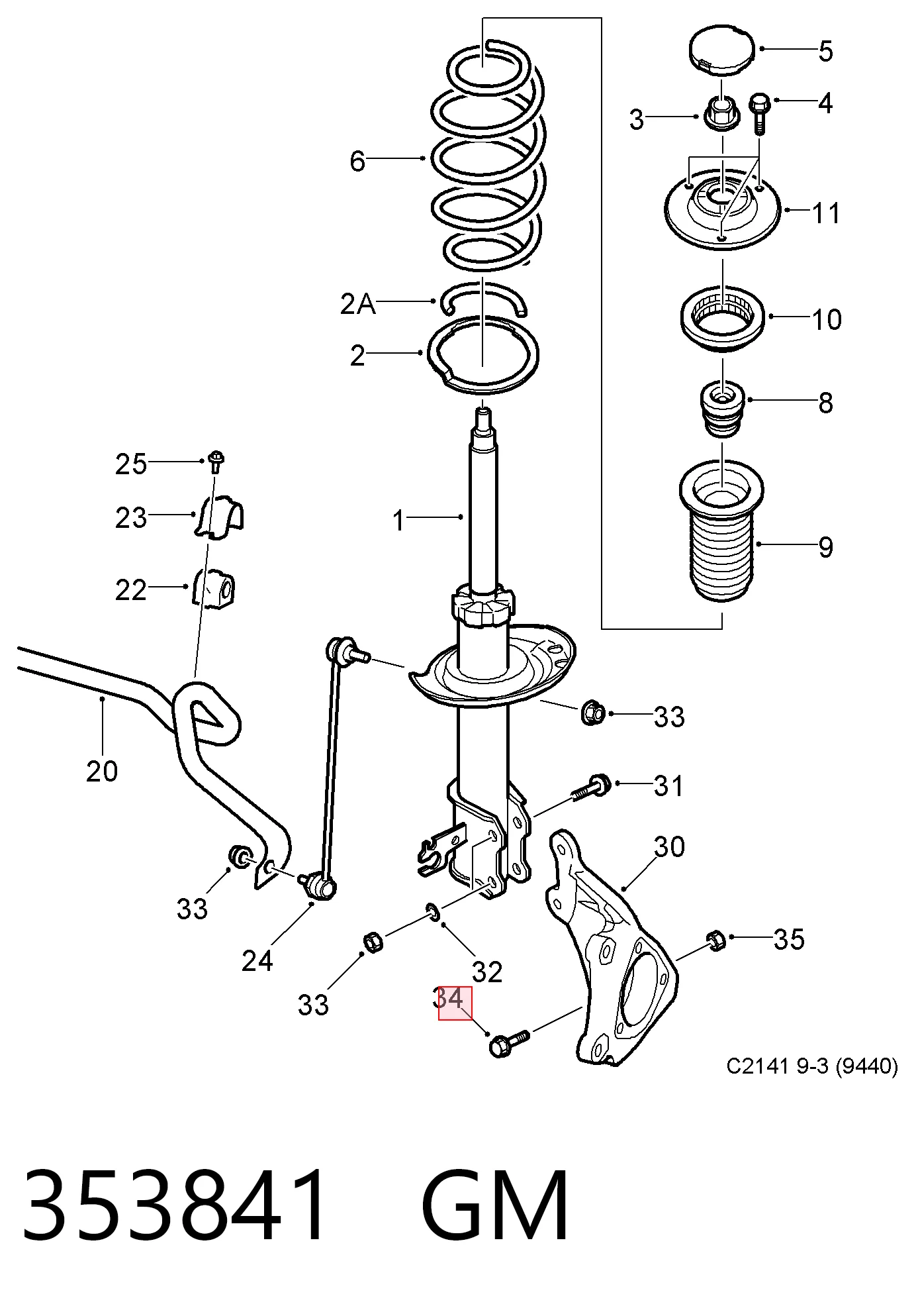 24461287 Peugeot/Citroen Tornillo de fijación de la rótula de suspensión delantera al muñón