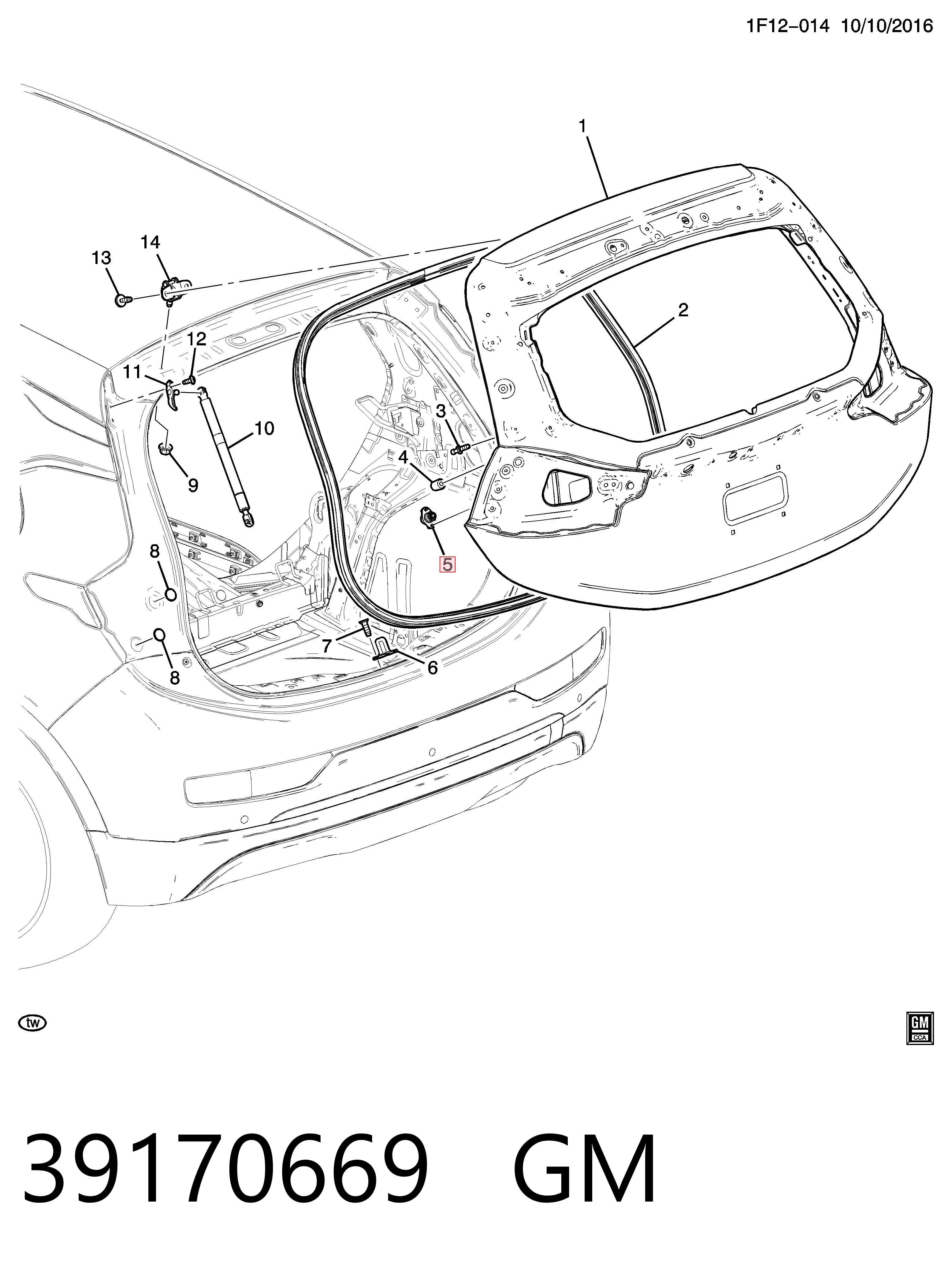 Comprar 39170669 Peugeot/Citroen Tope de la tapa del maletero