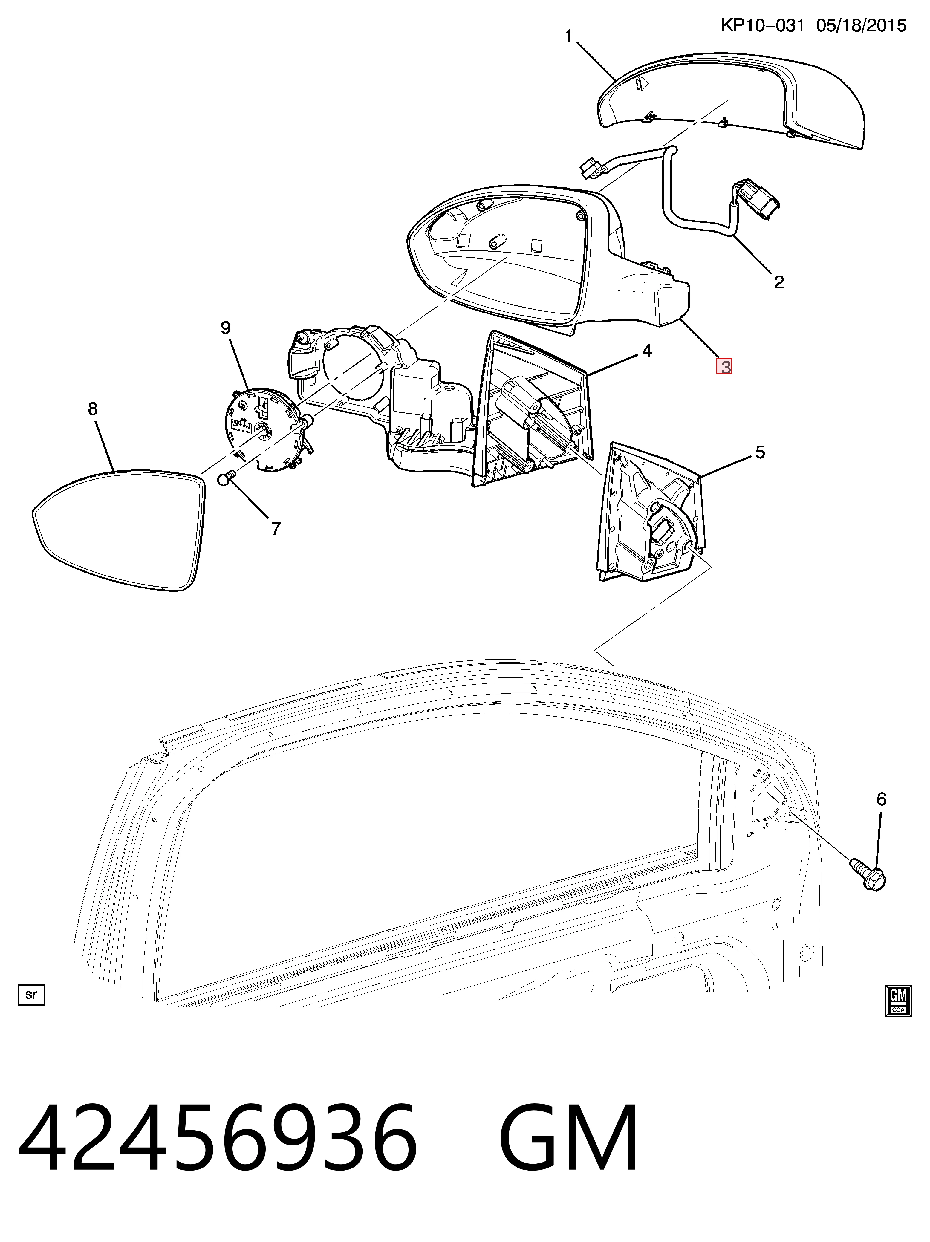 Comprar Espejo de retrovisor izquierdo Chevrolet Cruze  J300