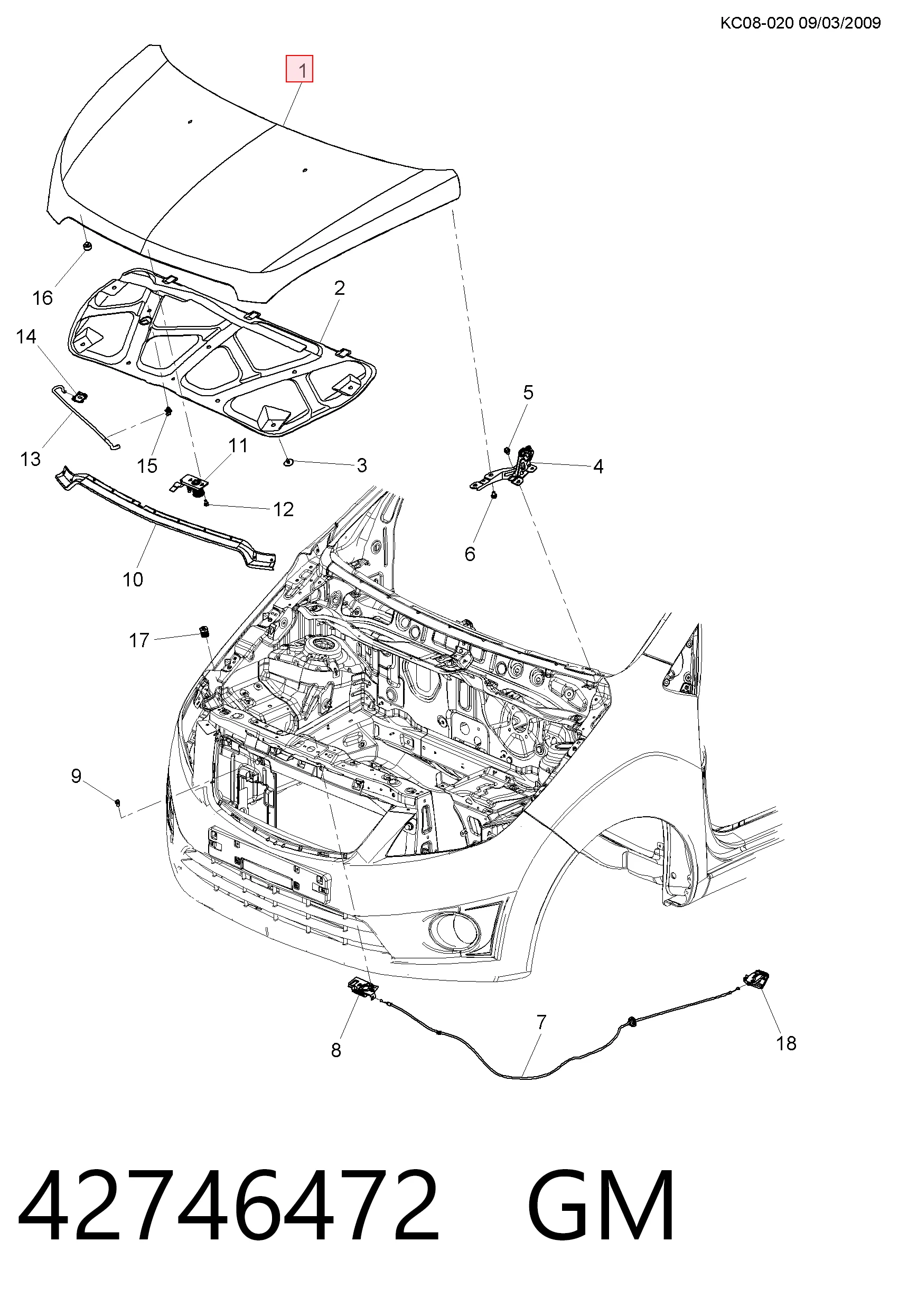 Capó del motor Chevrolet Spark (Matiz) hatchback (M300) (2010 - 2026) precio, desde 160,60 EUR