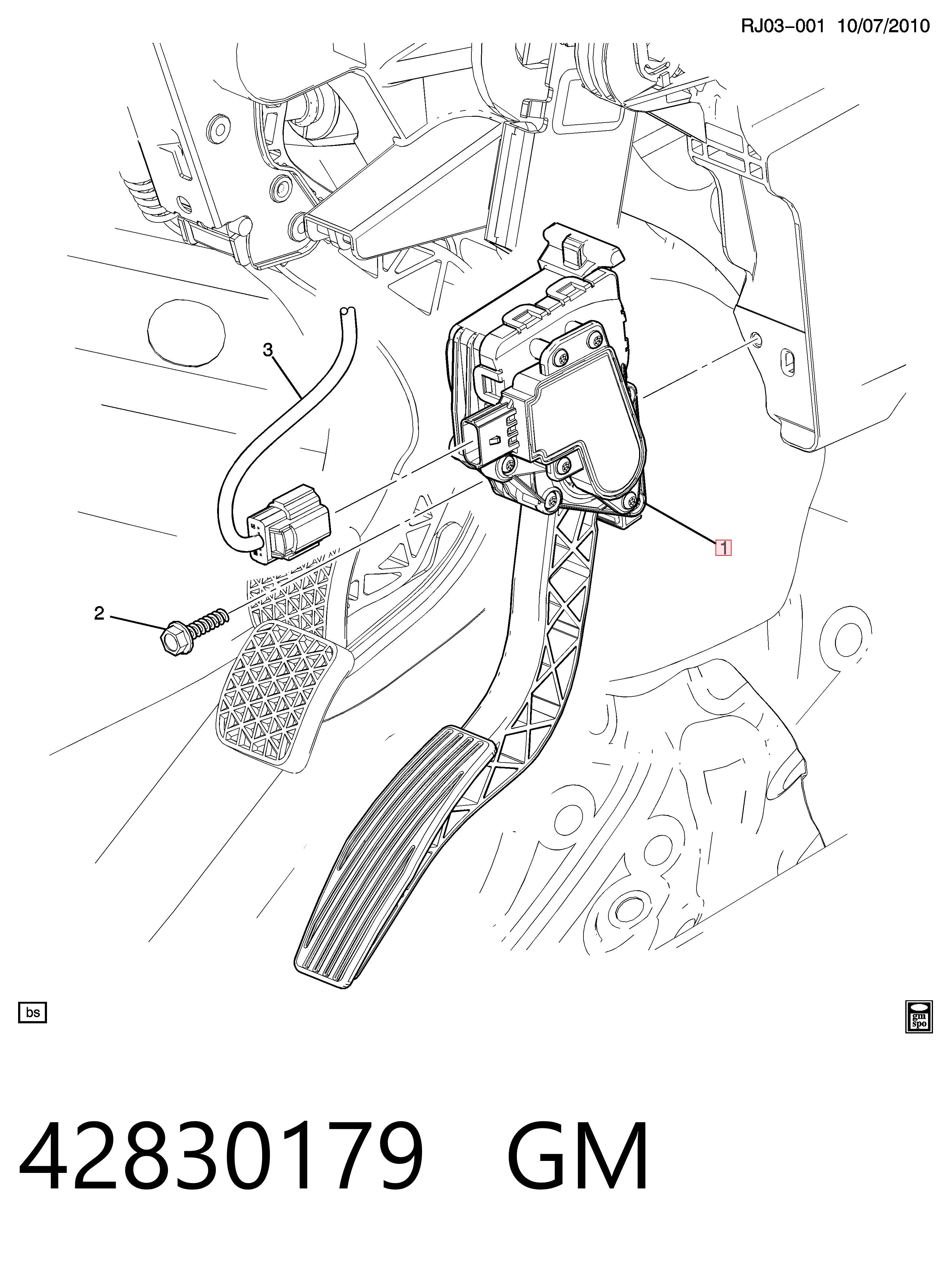 Pedal del acelerador 42830179 GM