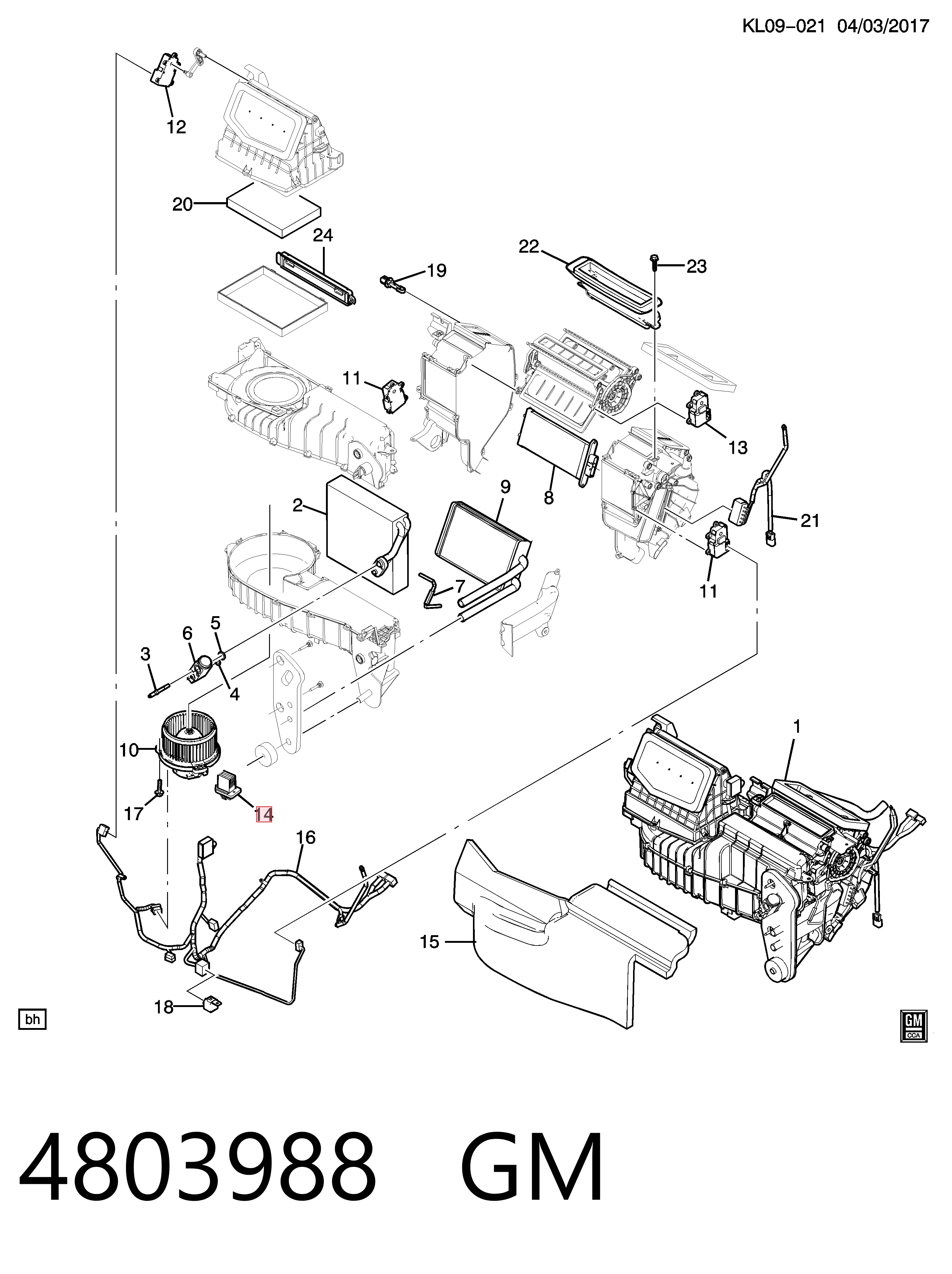 Resistencia del ventilador del habitáculo 4803988 GM