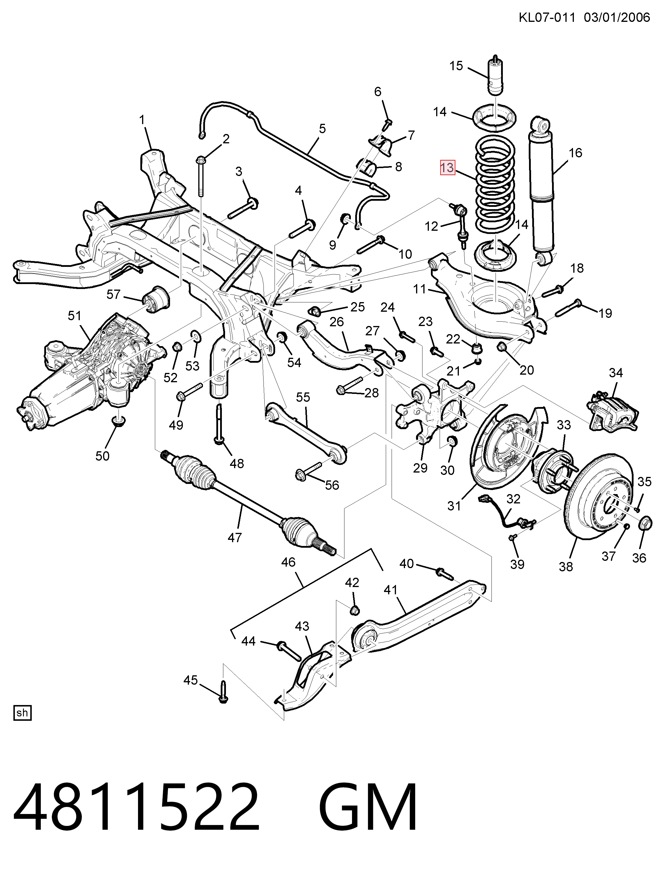 Muelle trasero 4811522 GM