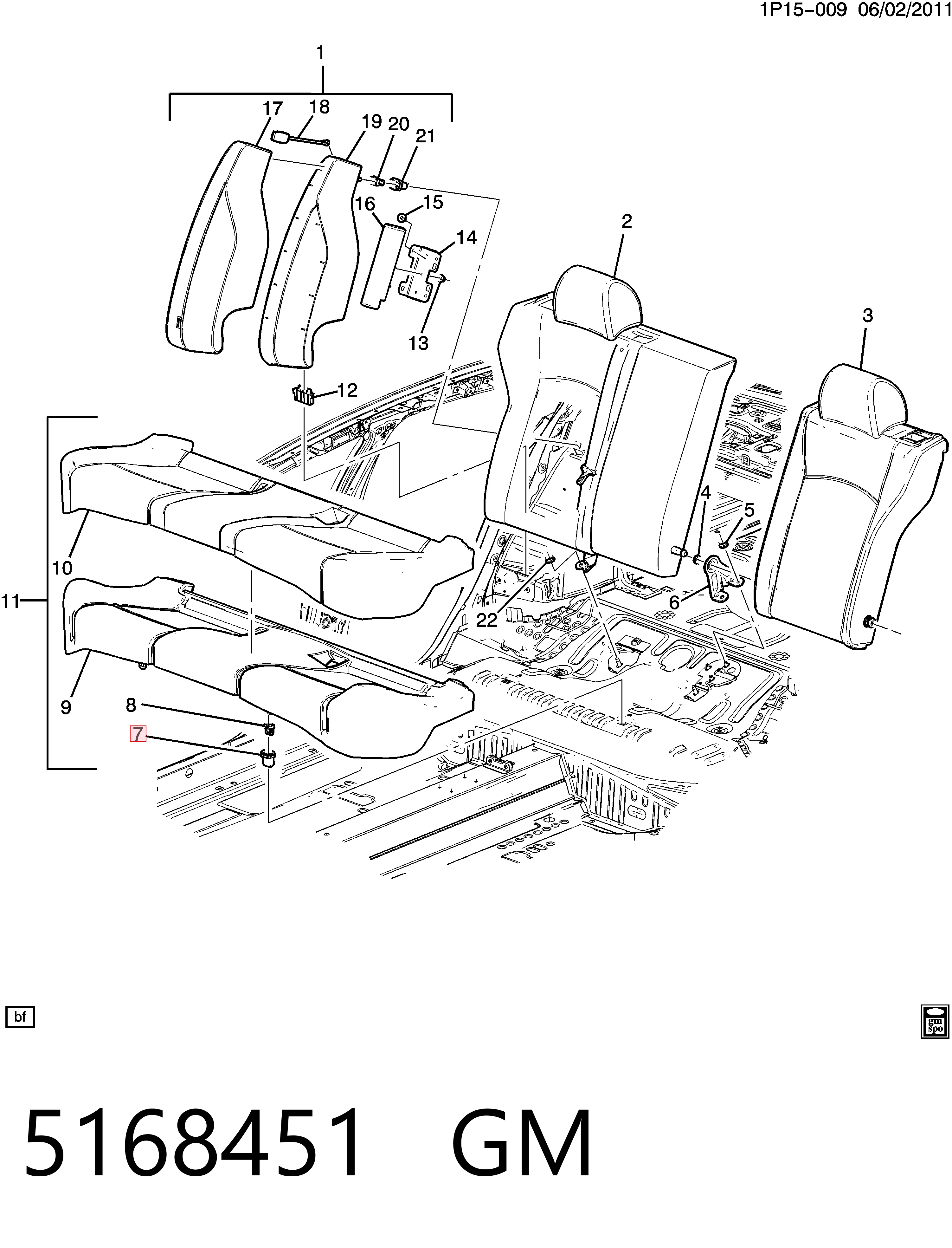 YQ00223480 Peugeot/Citroen Fijador de asiento trasero