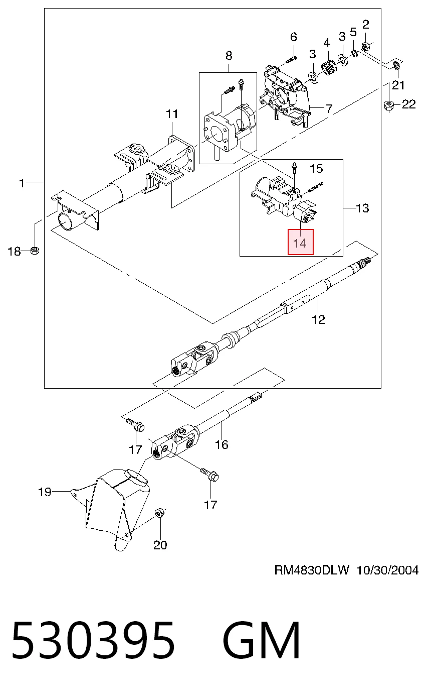 Conjunto de contactos del interruptor de encendido 530395 GM
