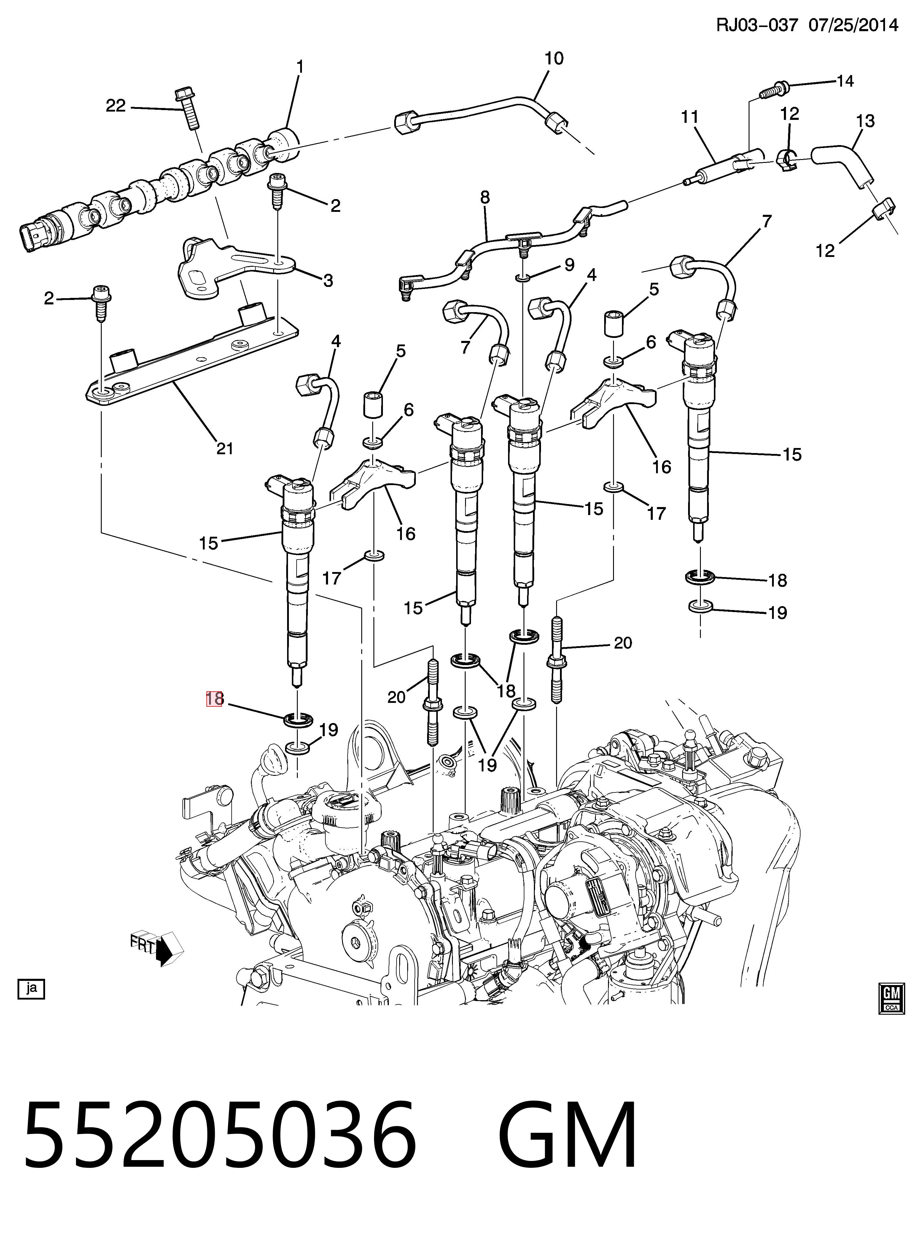 2856436 Case Arandela de asiento del inyector